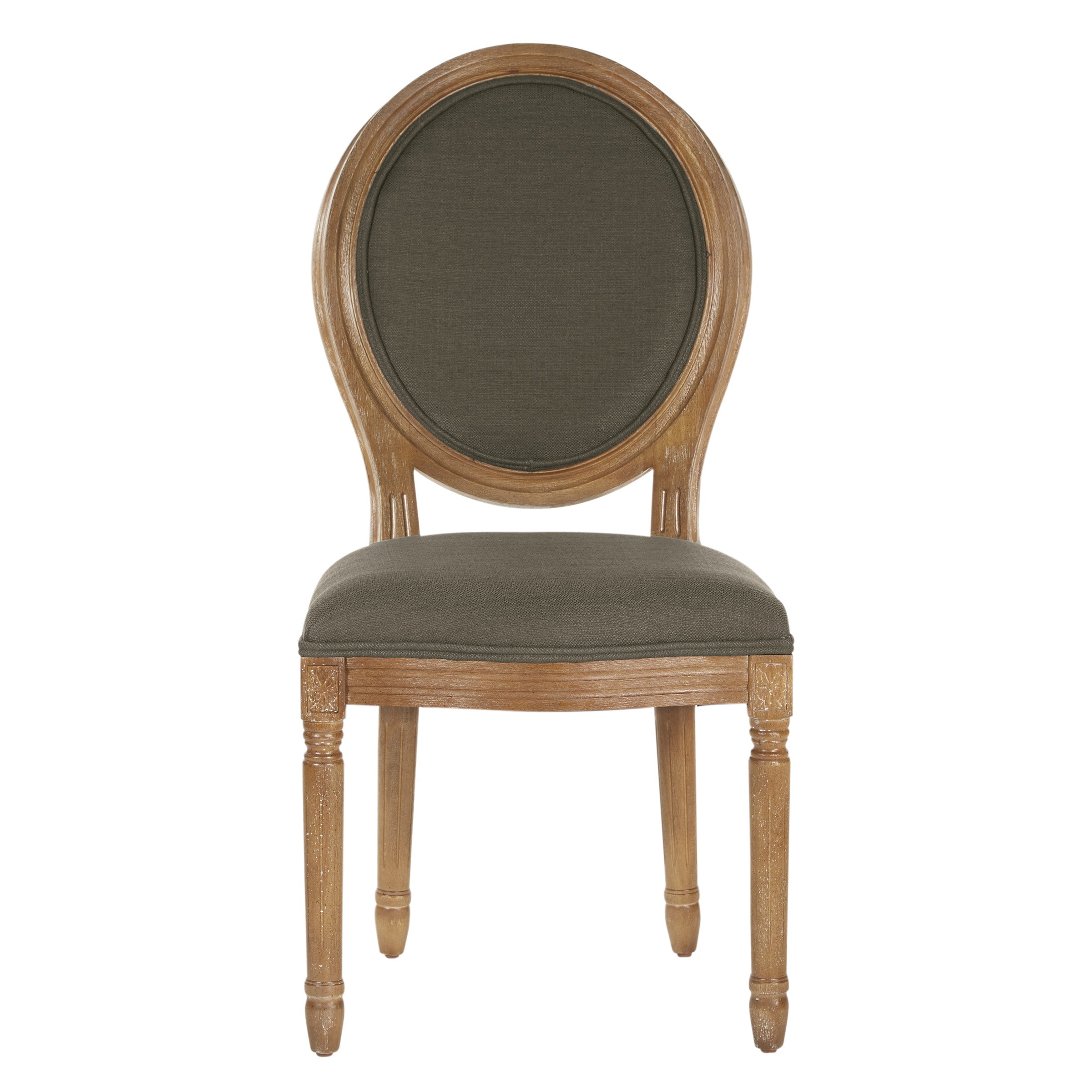 Lillian Oval Back Chair in Klein Otter Fabric with Brushed Frame - 2 CARTONS