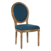Lillian Oval Back Chair in Klein Azure Fabric with Brushed Frame - 2 CARTONS