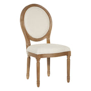 Lillian Oval Back Chair in Linen Fabric with Brushed Frame - 2 CARTONS