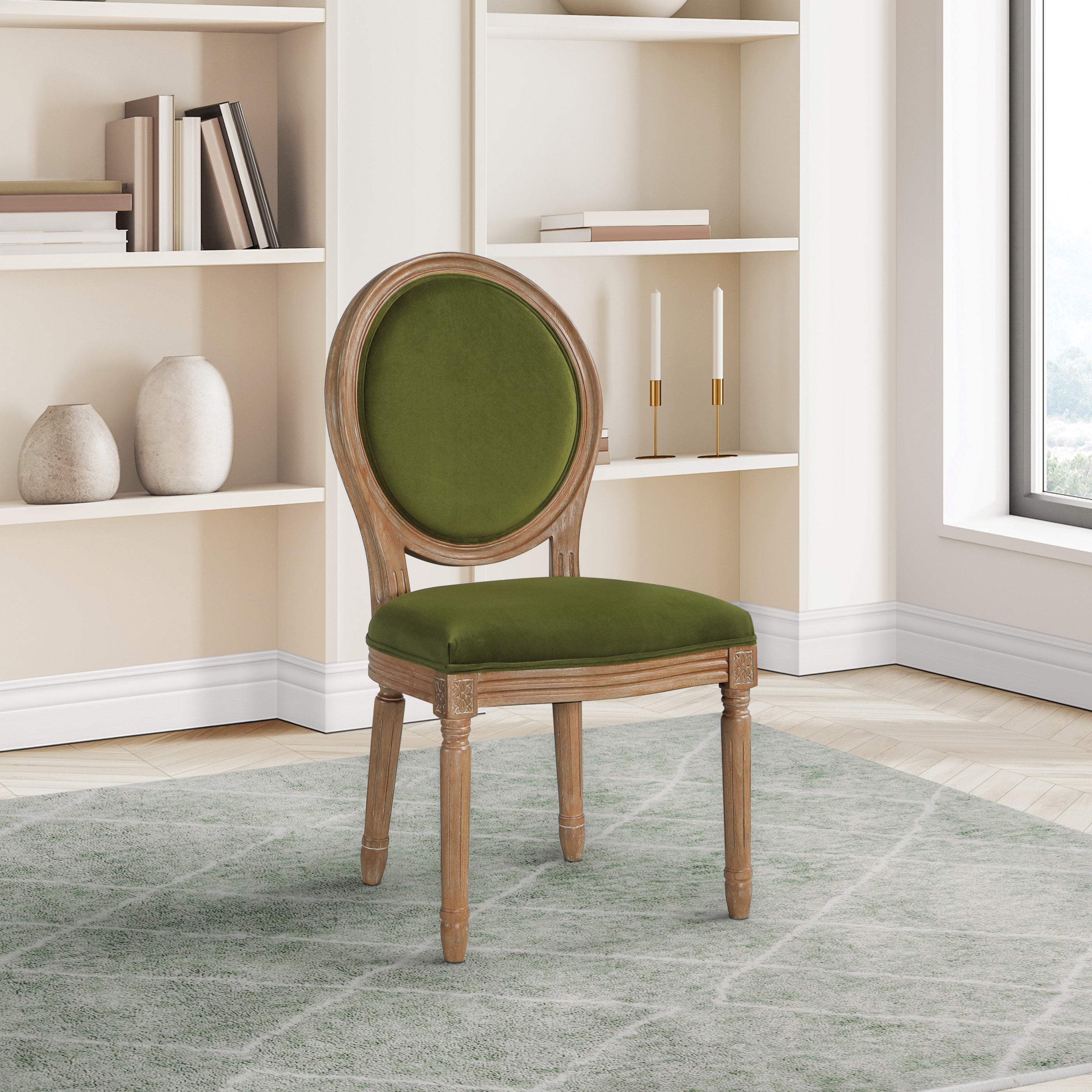 Lillian Oval Back Chair - Moss