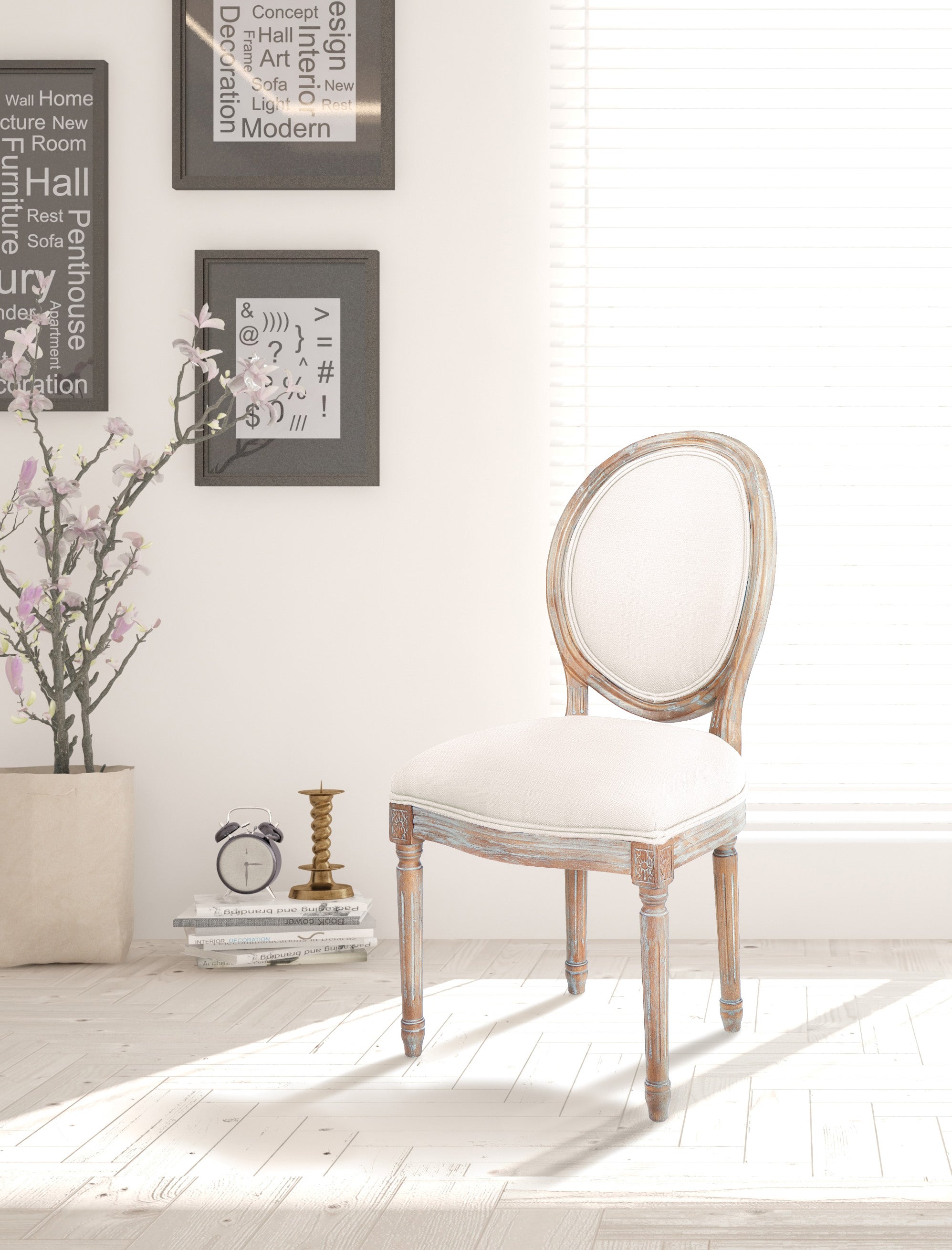 Lillian Oval Back Chair - Linen