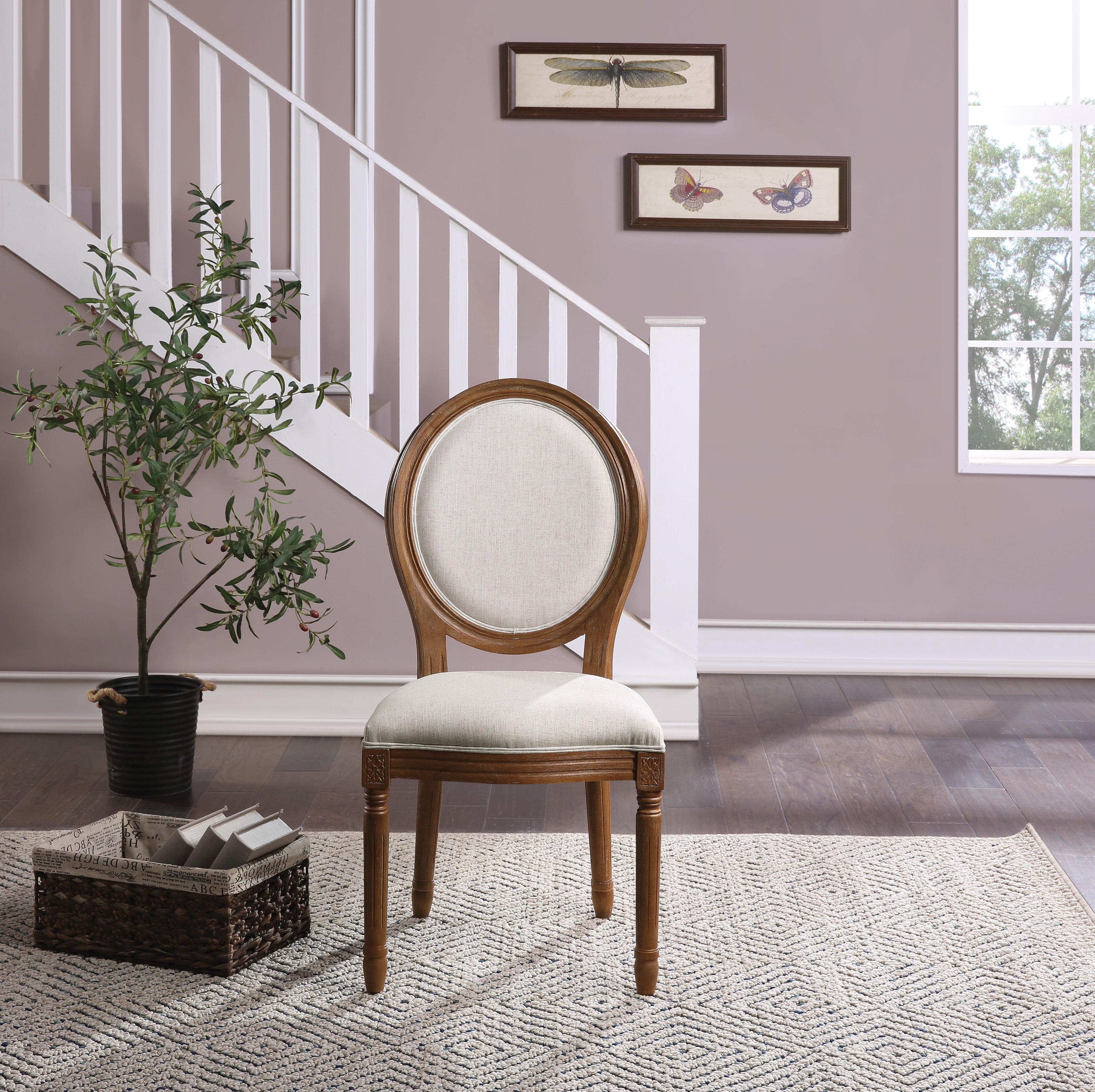 Lillian Oval Back Chair - Linen