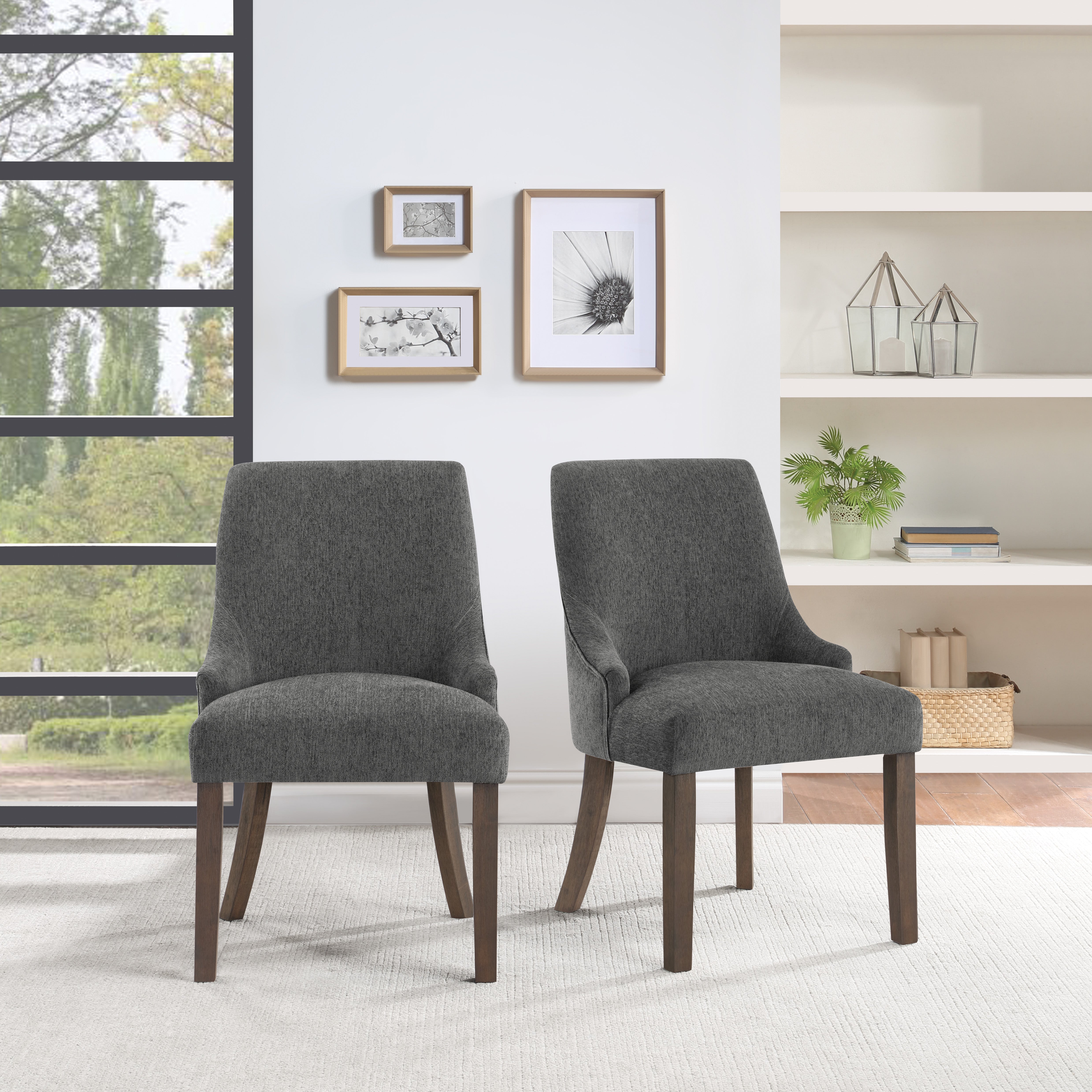 Leona Dining Chair 2-PK - Charcoal