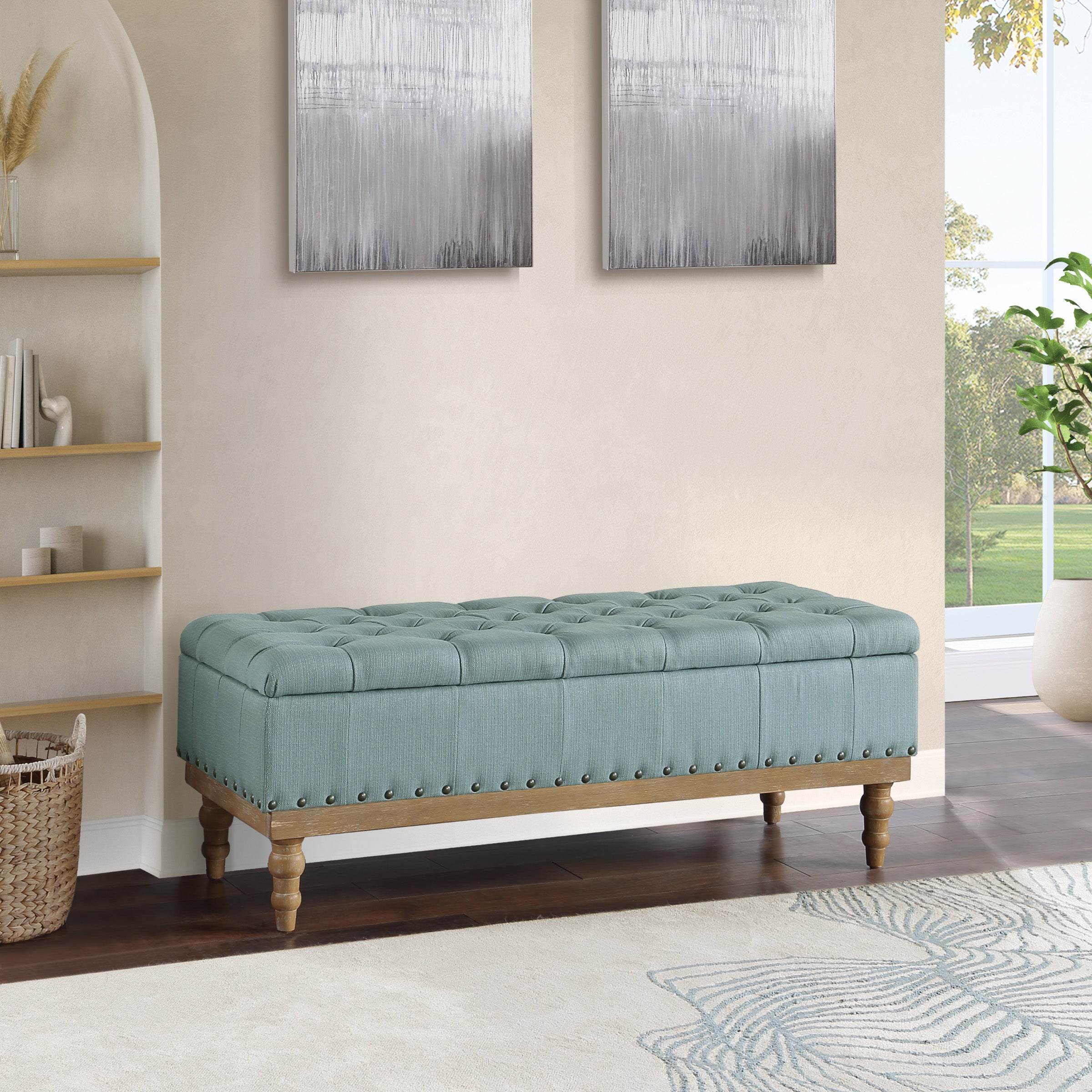 Landis Storage Bench - Sea Blue