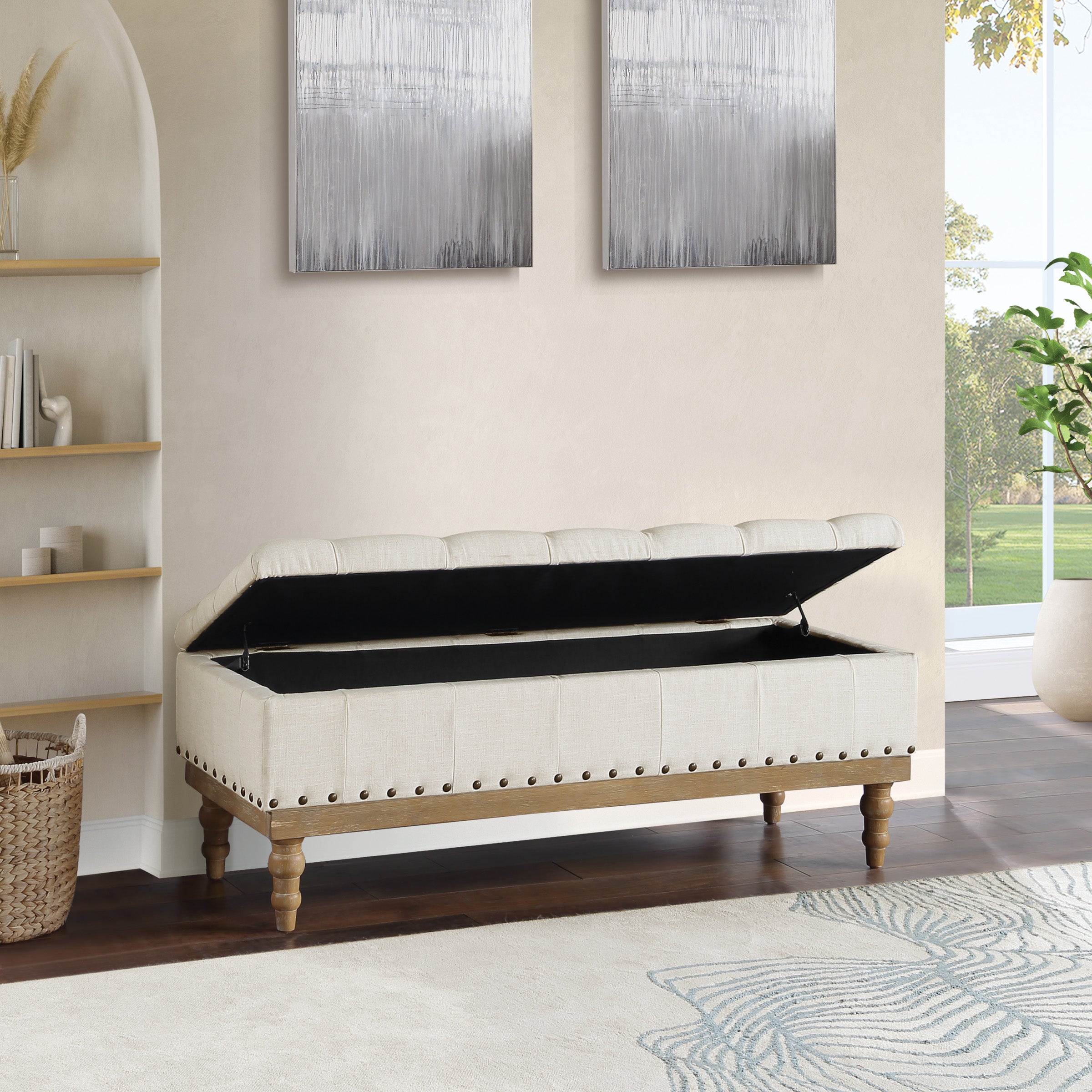 Landis Storage Bench - Linen