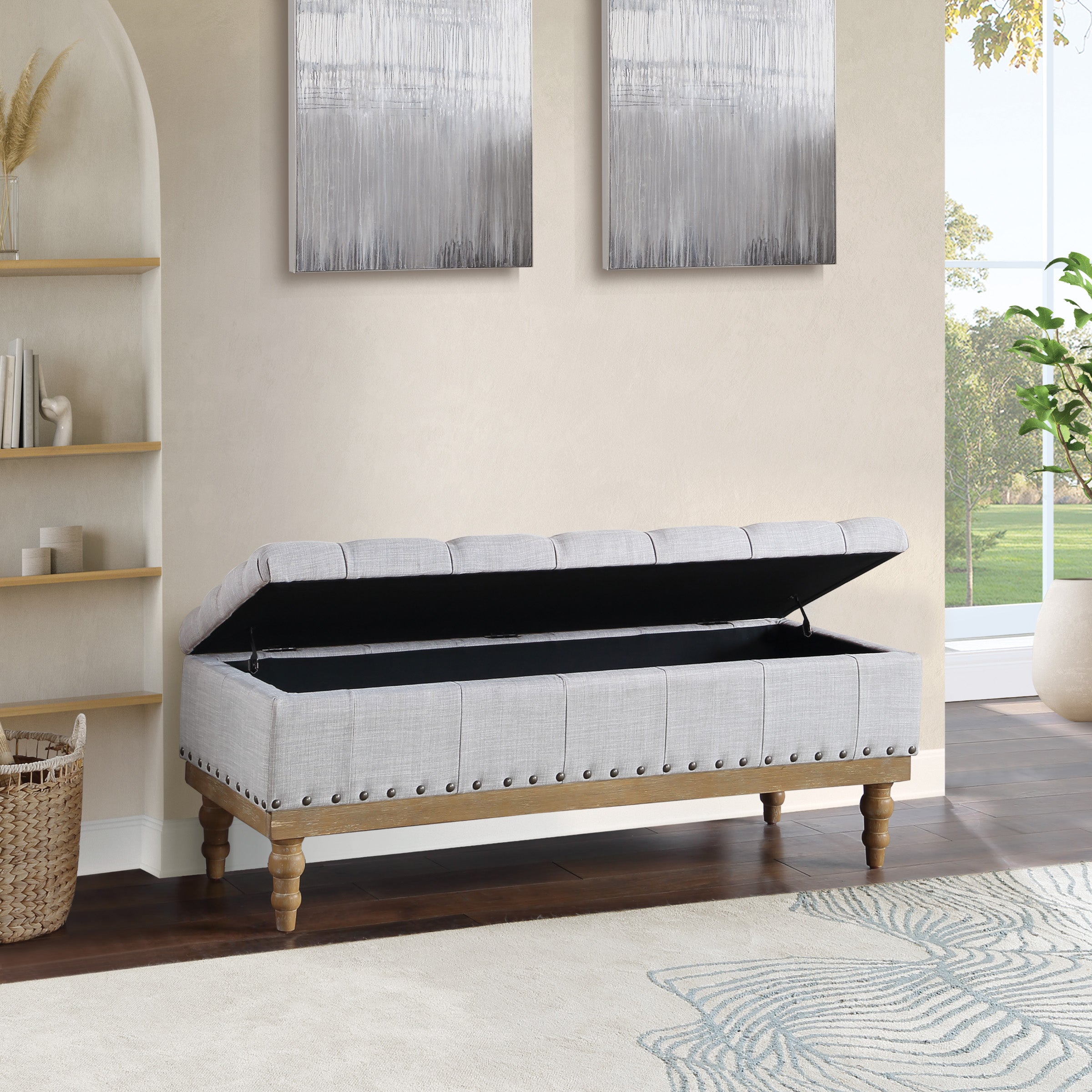 Landis Storage Bench - Dove Grey