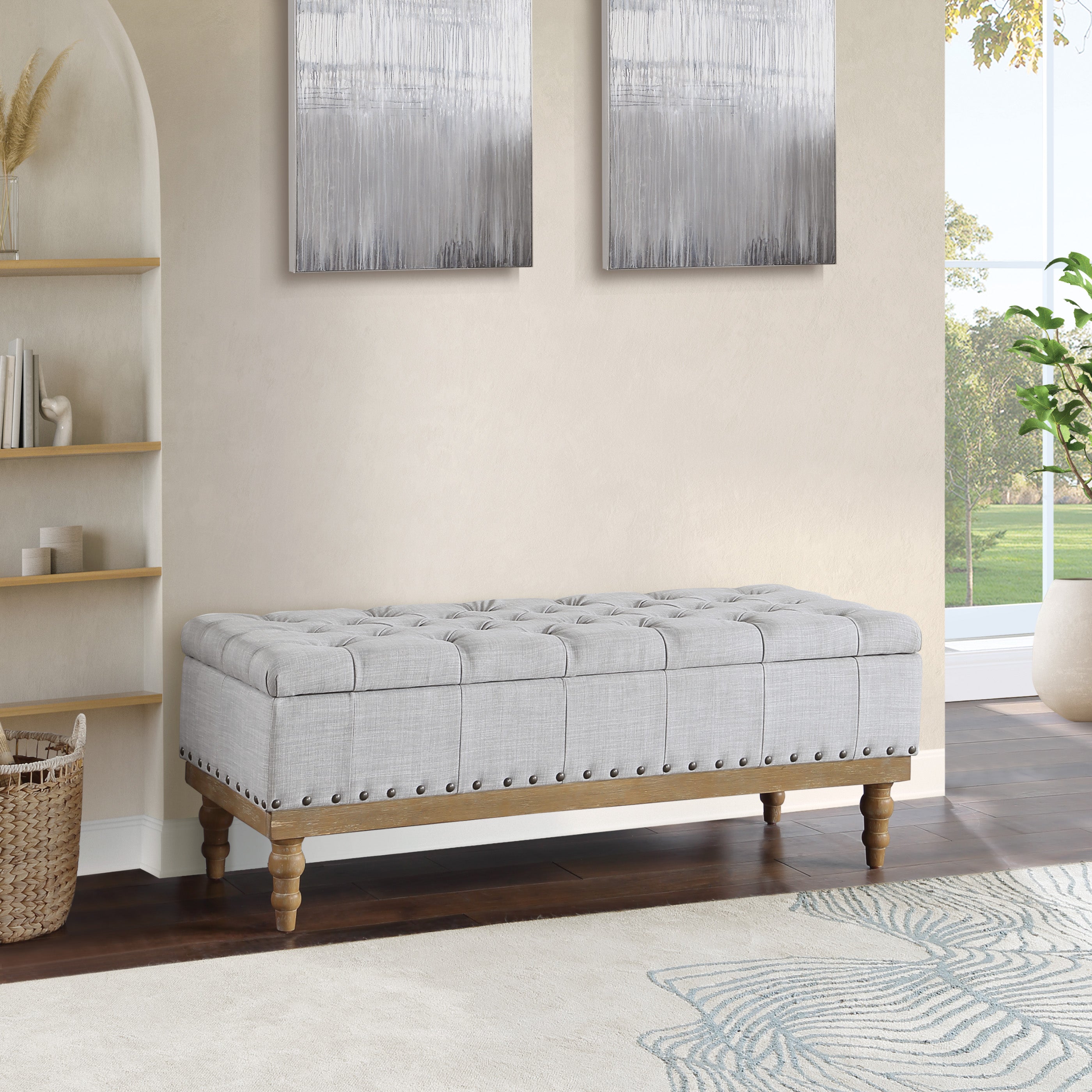 Landis Storage Bench - Dove Grey