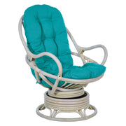 Lanai Rattan Swivel Rocker - Blue