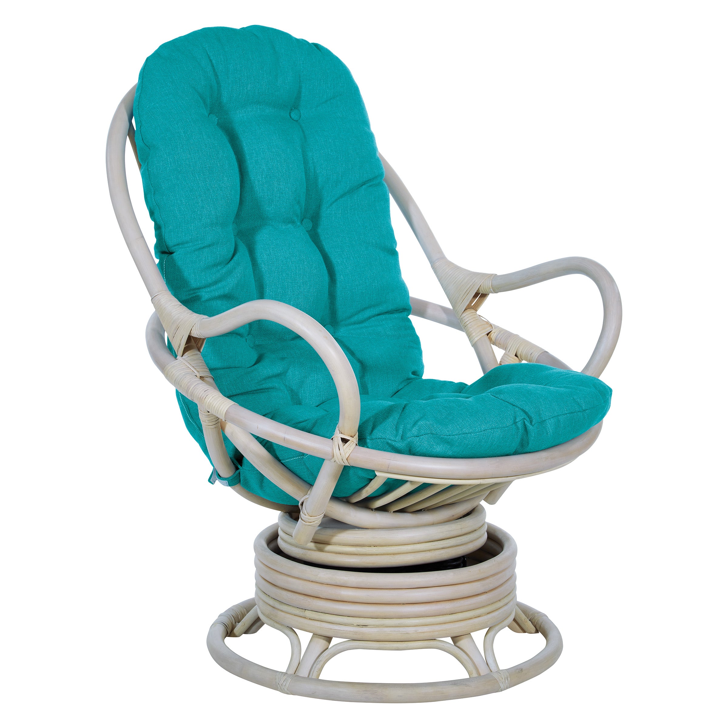 Lanai Rattan Swivel Rocker - Blue