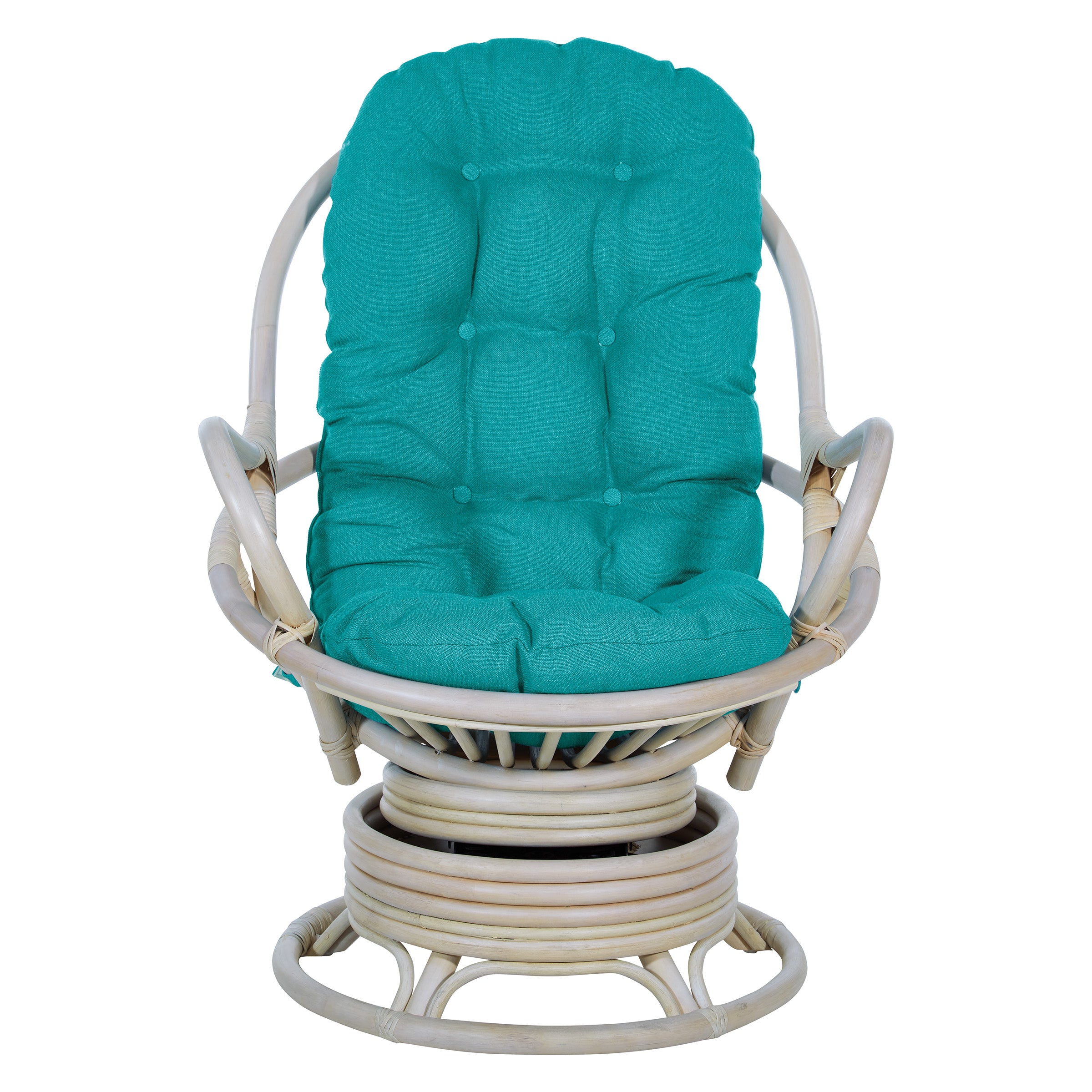 Lanai Rattan Swivel Rocker - Blue
