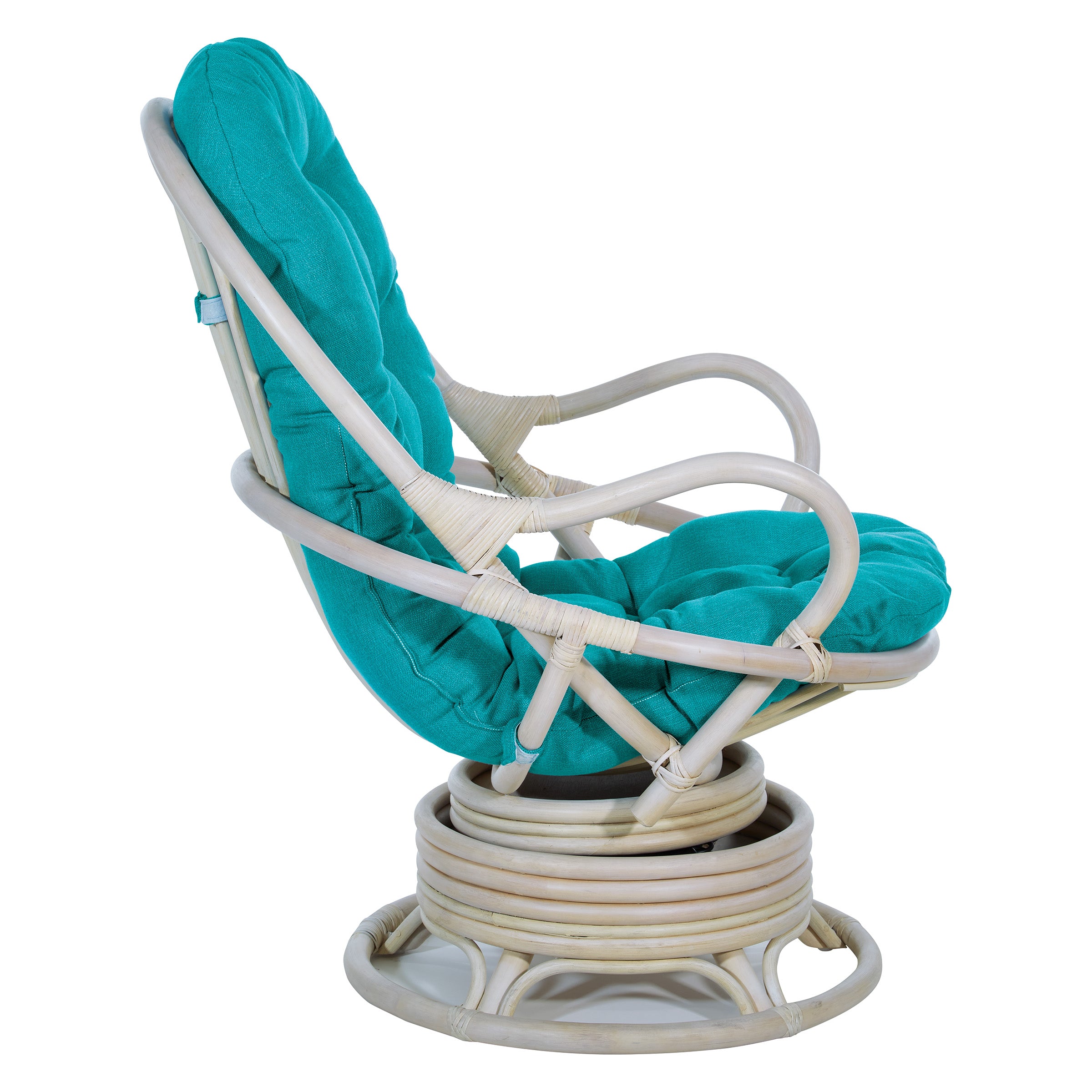 Lanai Rattan Swivel Rocker - Blue