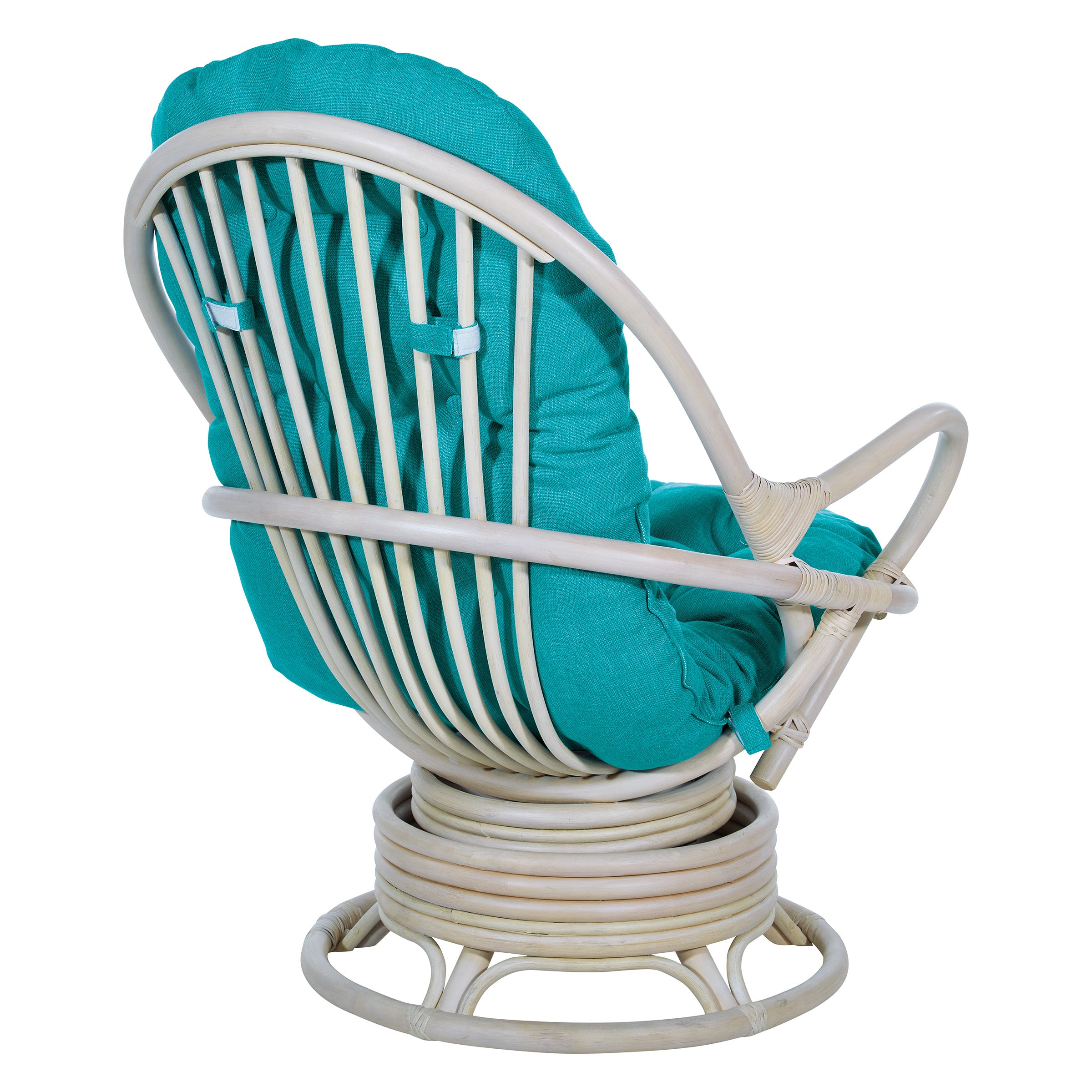 Lanai Rattan Swivel Rocker - Blue