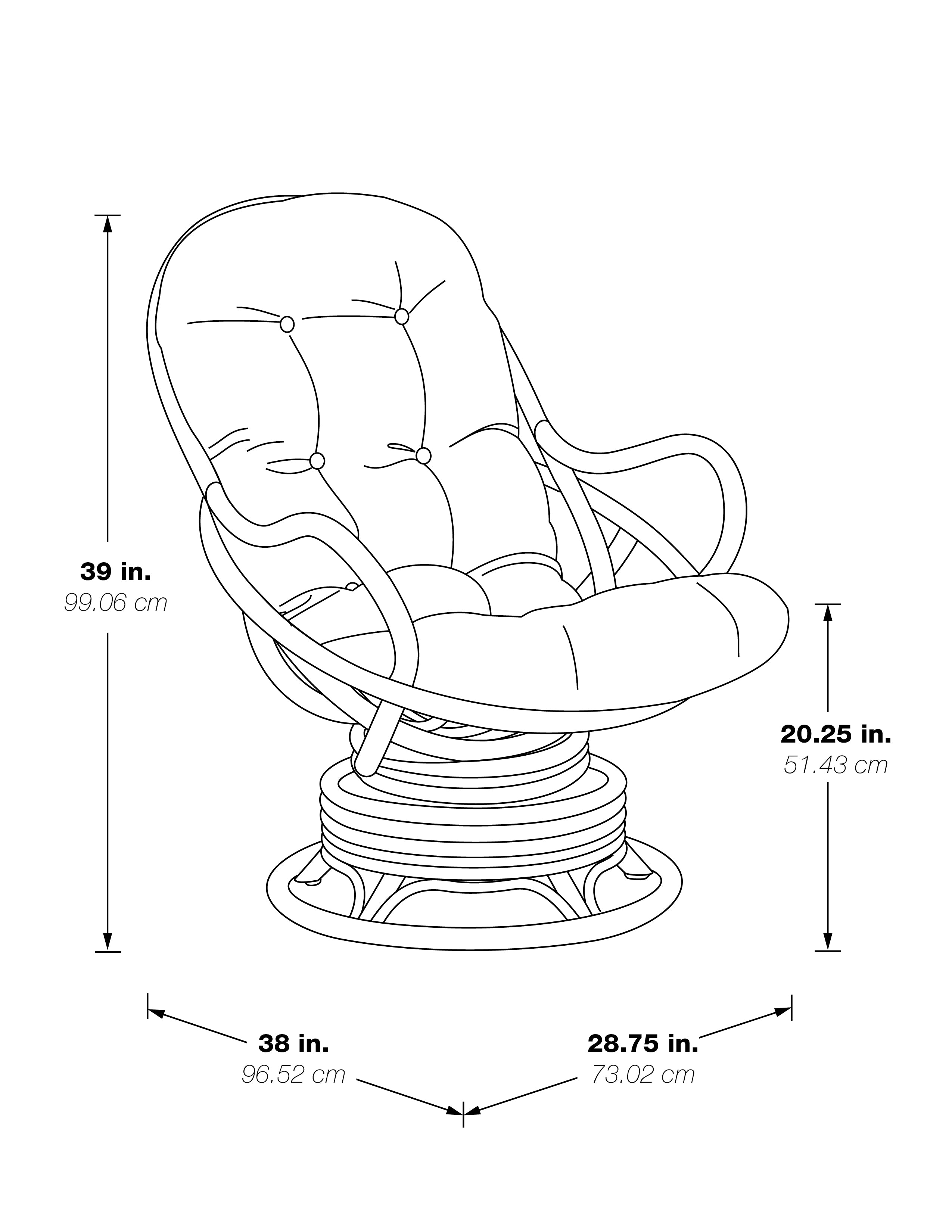 Lanai Rattan Swivel Rocker - Grey