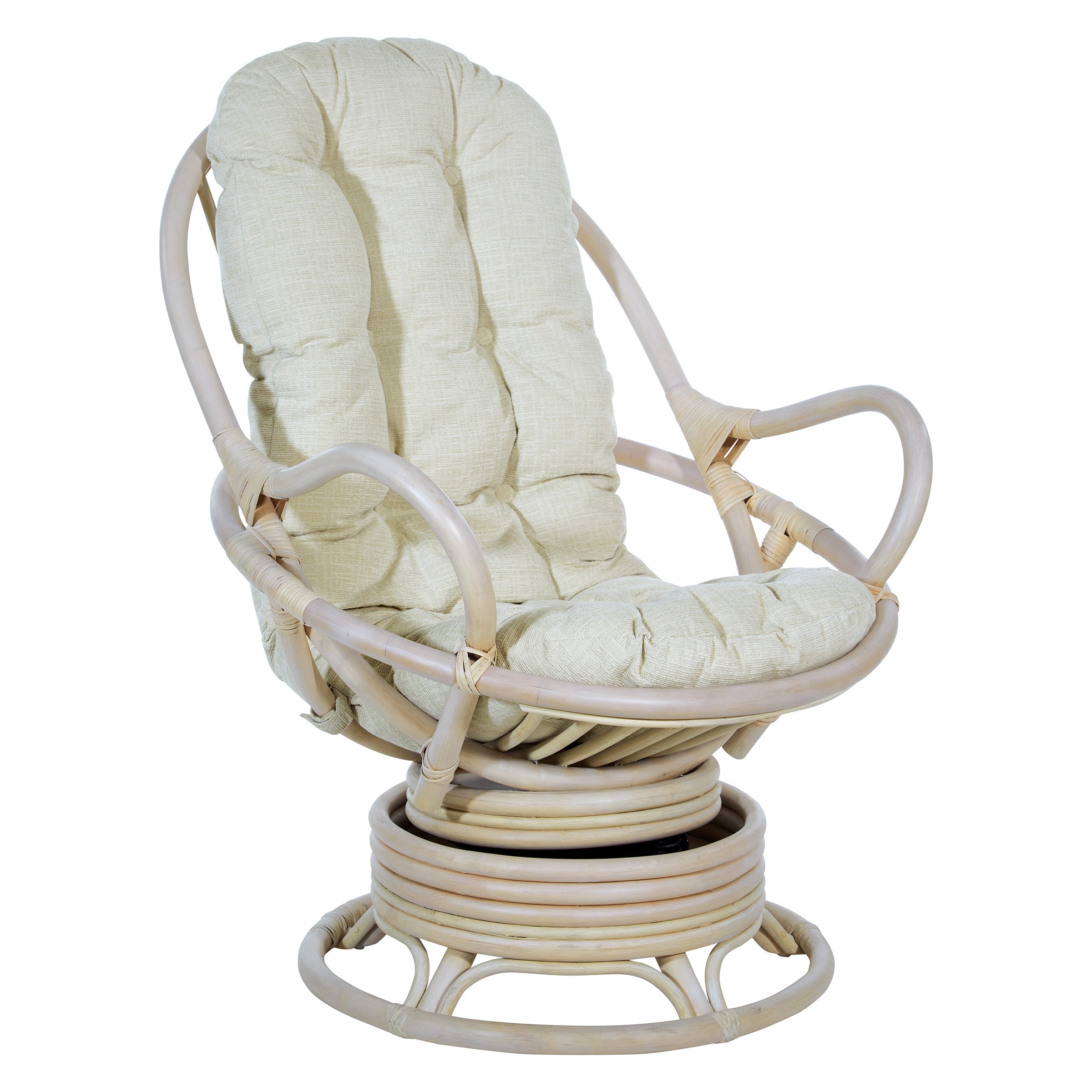 Lanai Rattan Swivel Rocker - Linen