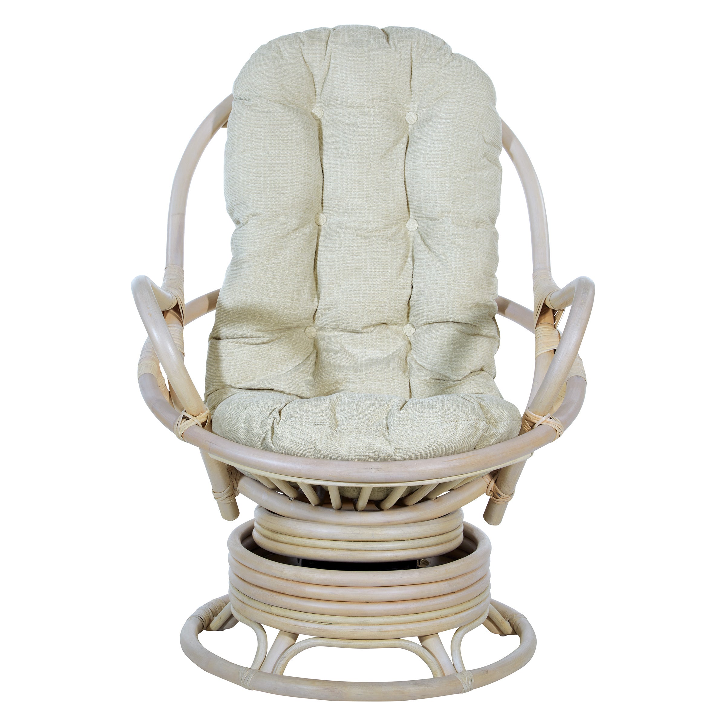 Lanai Rattan Swivel Rocker - Linen