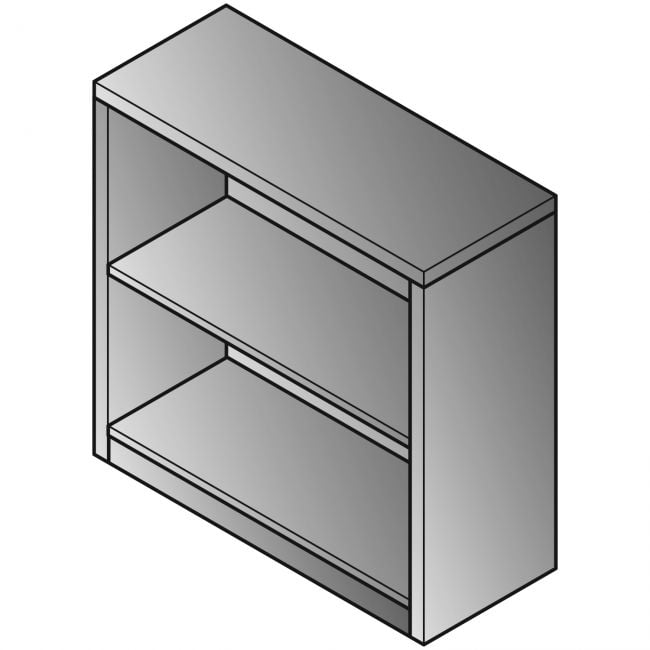 Lodi Bookcase 2-Shelf, 30Wx12Dx29H - Espresso