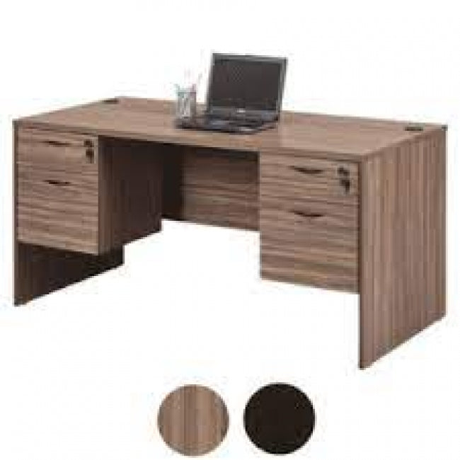 Lodi Double Pedestal Desk 60"X30" - Urban Walnut