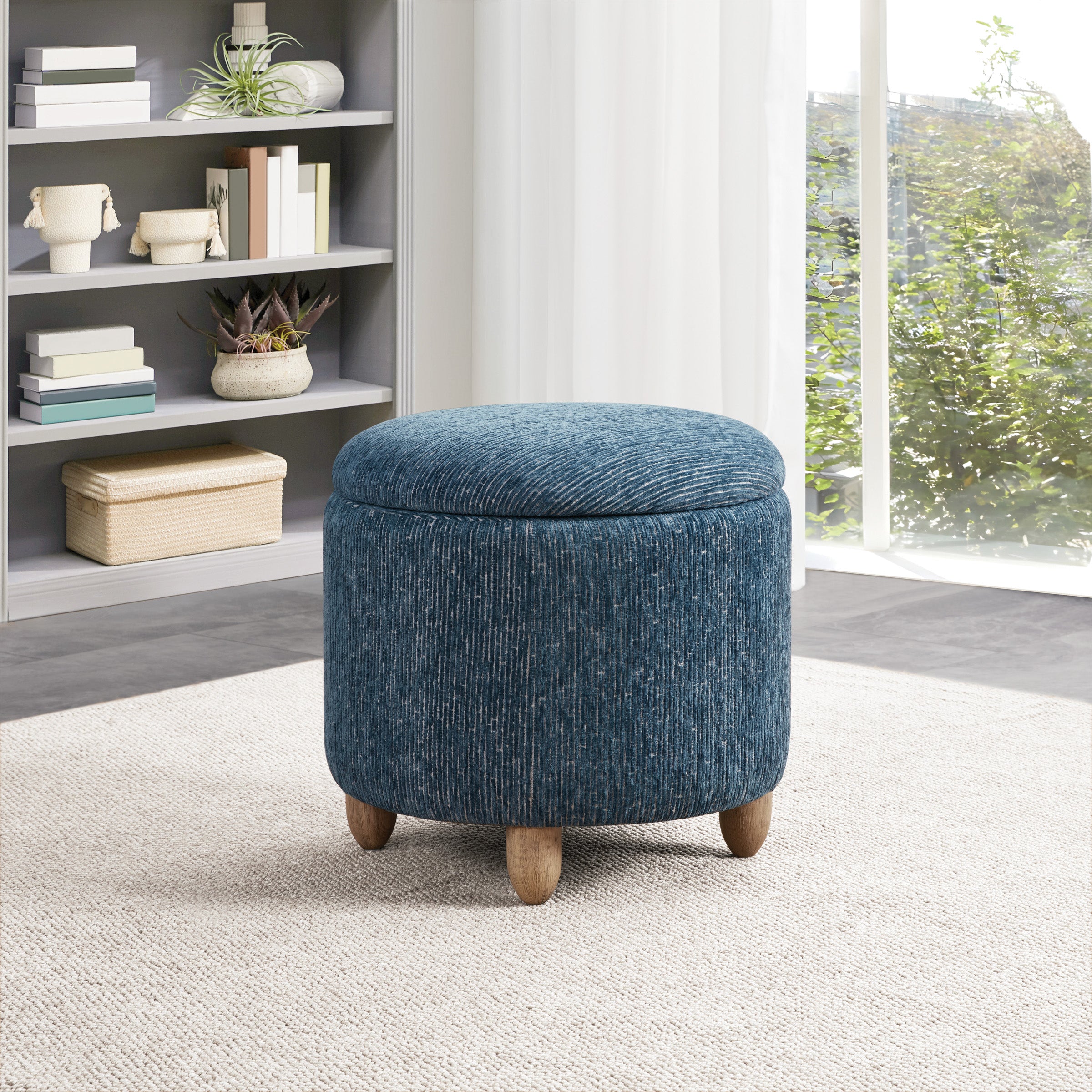 Lyra Storage Ottoman - Atlantic