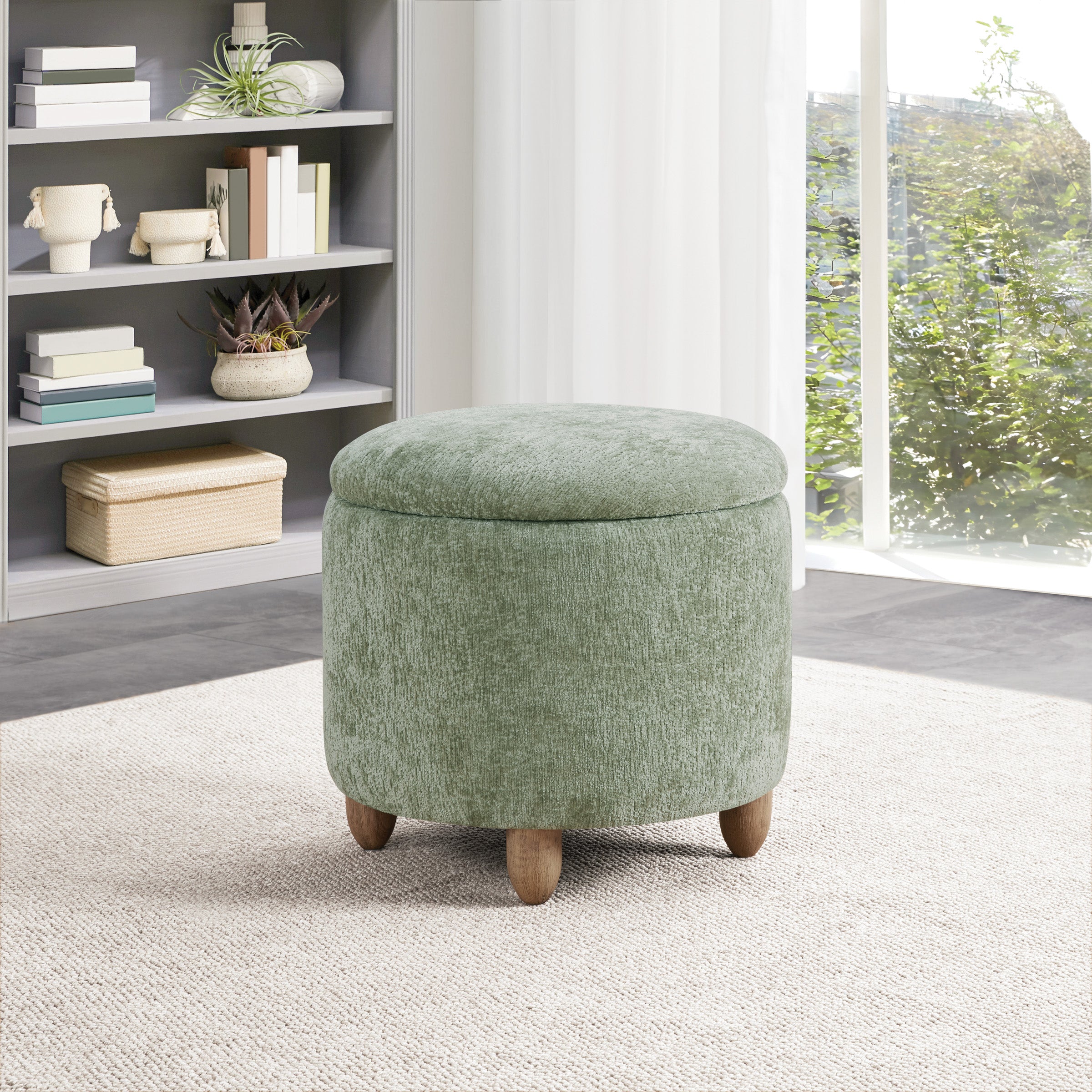 Lyra Storage Ottoman - Spring Green