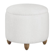 Lyra Storage Ottoman - Ivory Sherpa