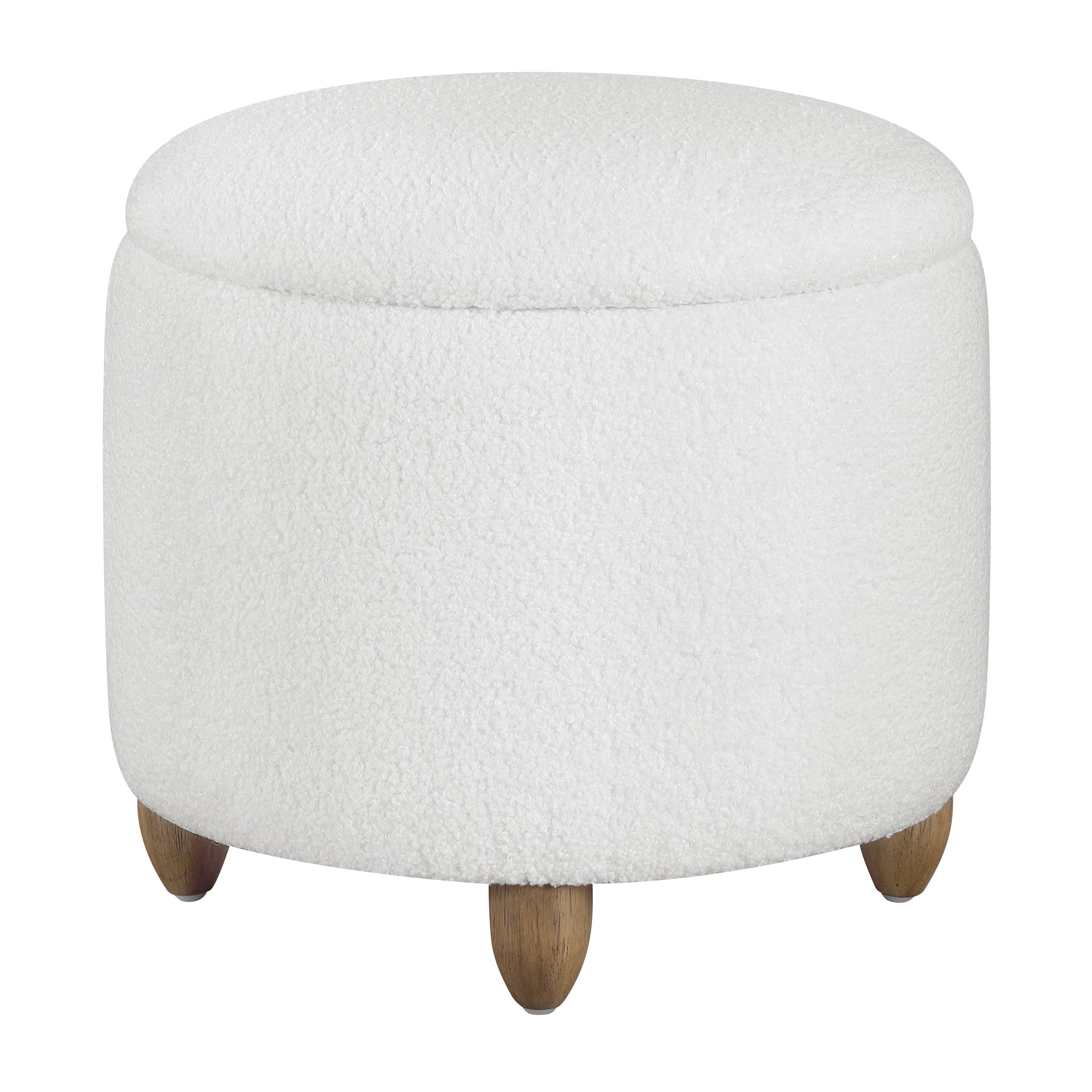 Lyra Storage Ottoman - Ivory Sherpa