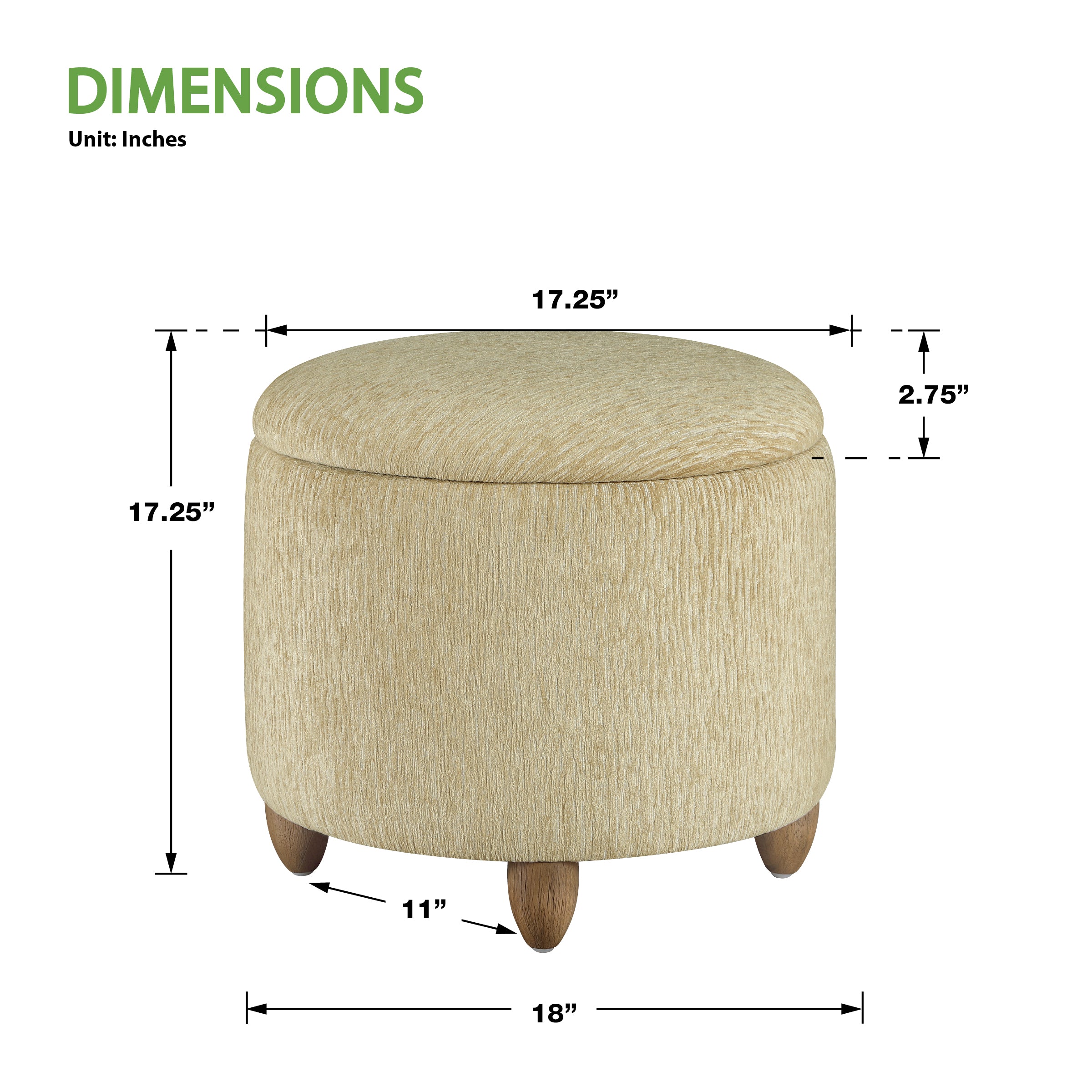 Lyra Storage Ottoman - Camel