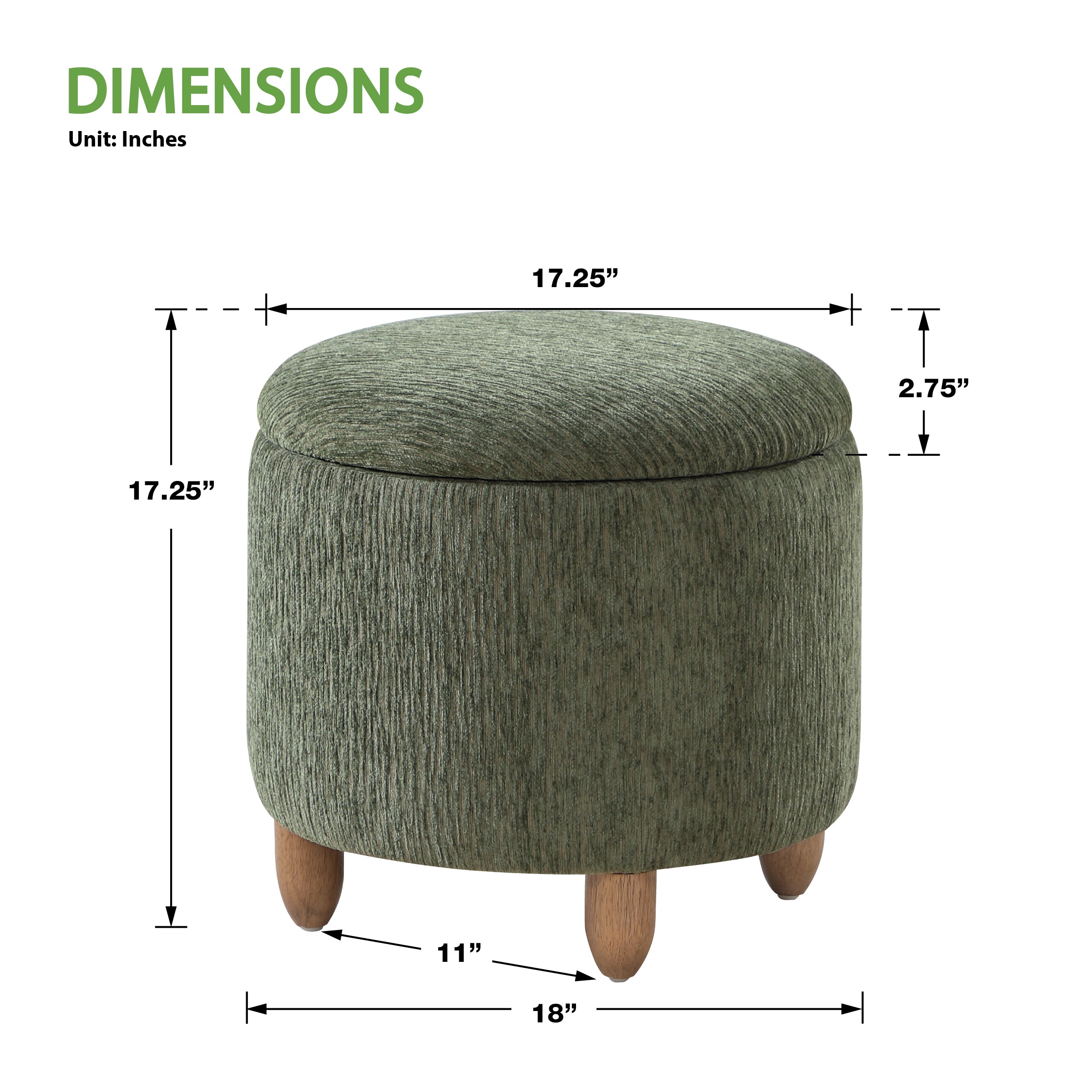 Lyra Storage Ottoman - Pine