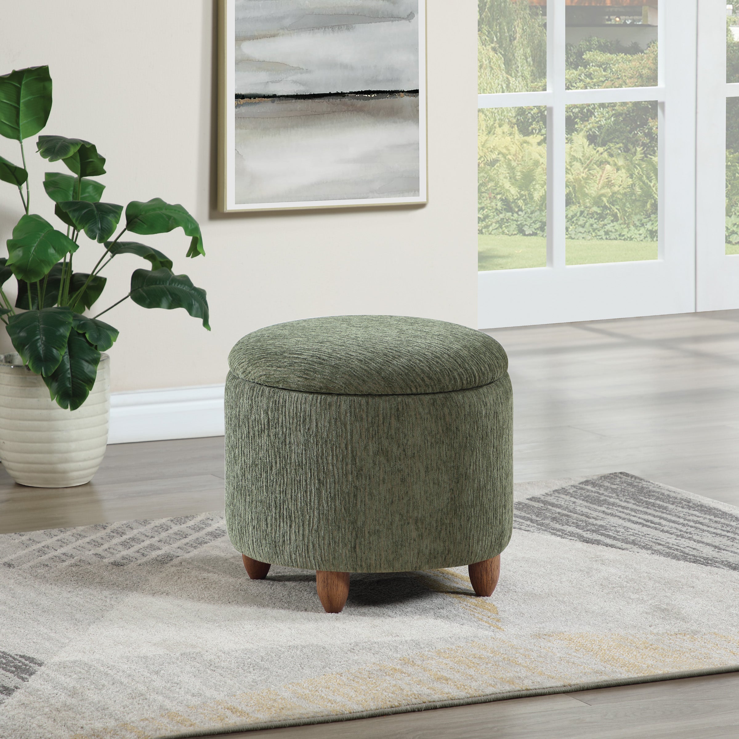 Lyra Storage Ottoman - Pine