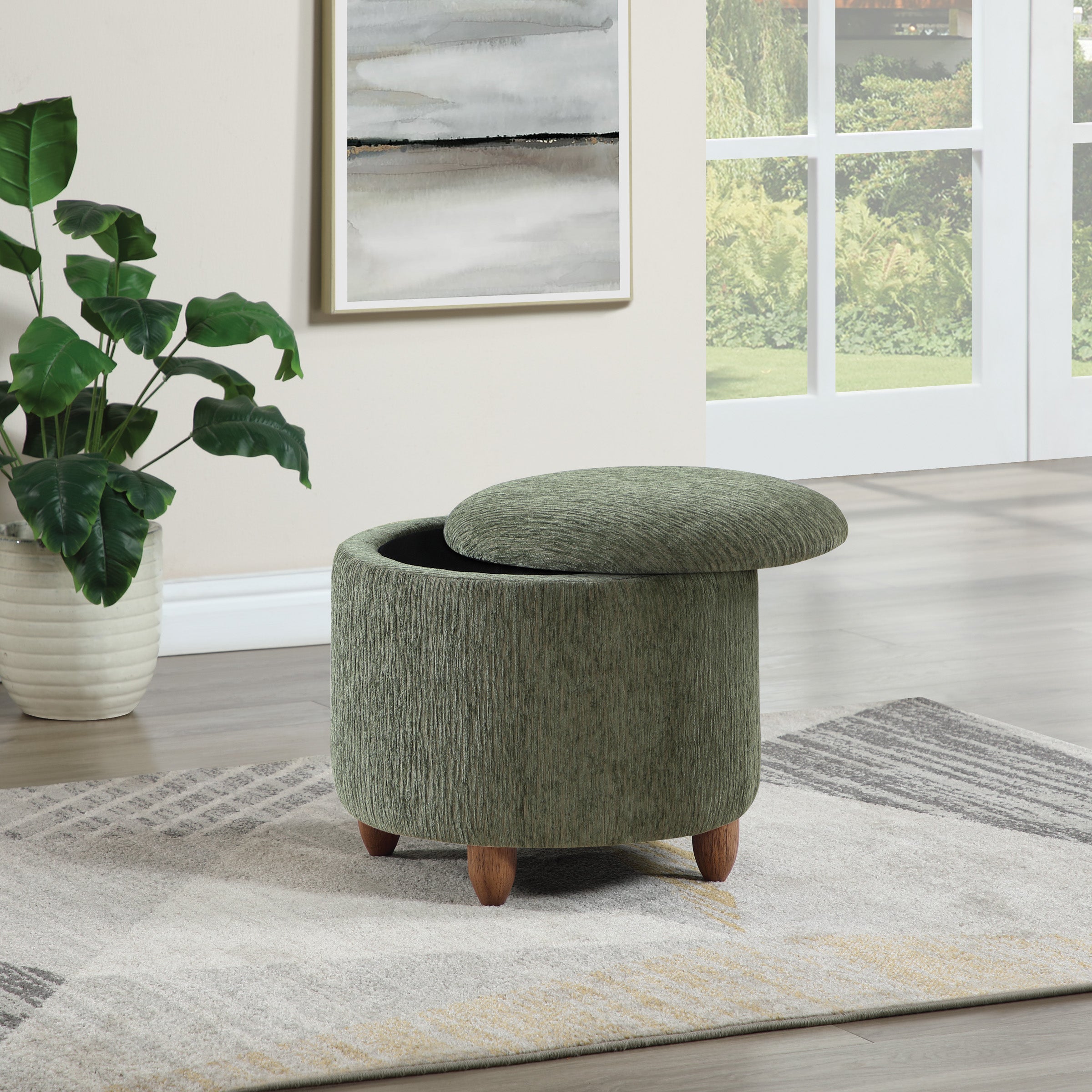 Lyra Storage Ottoman - Pine