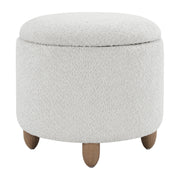 Lyra Storage Ottoman in Taupe Cord Fabric with Medium Oak Legs