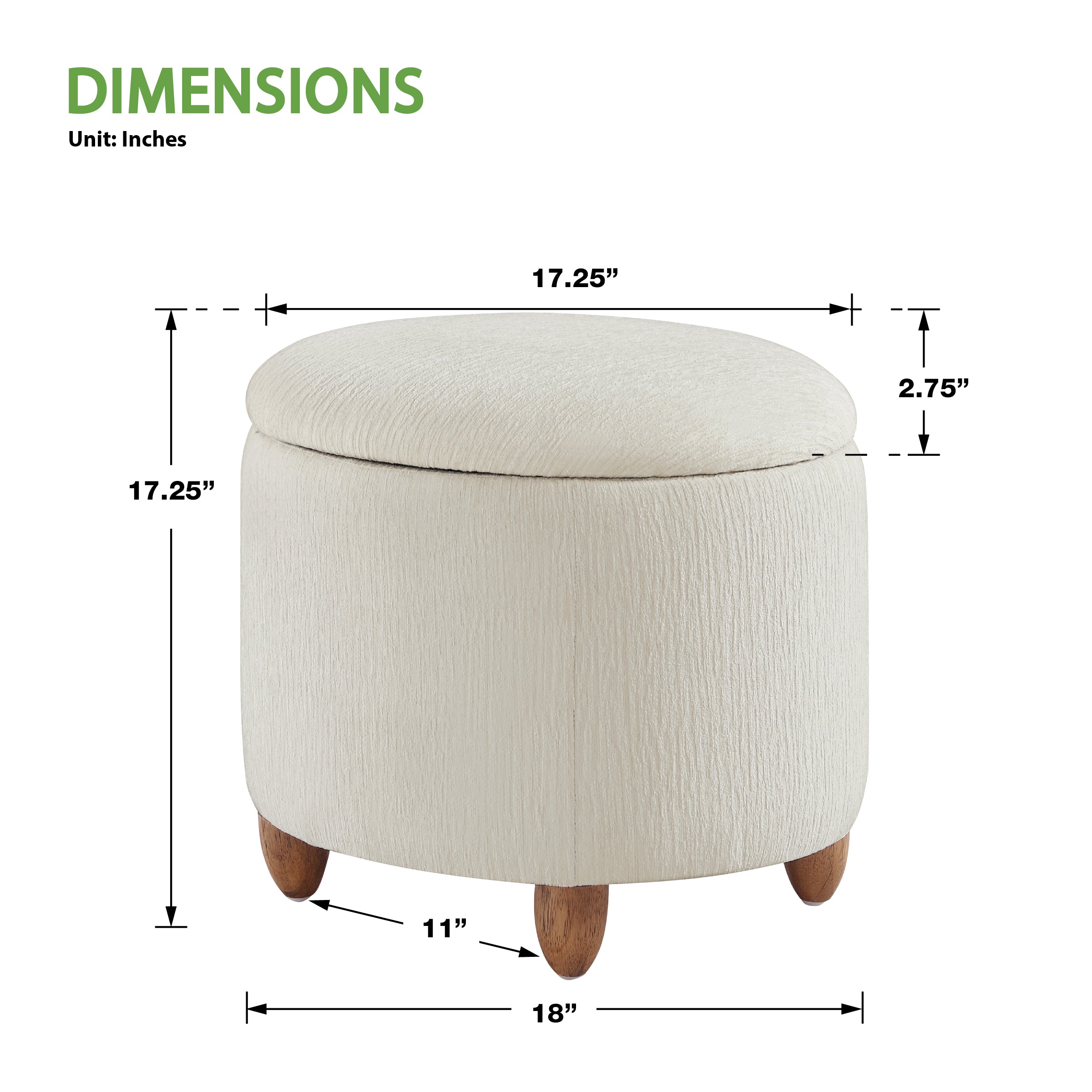Lyra Storage Ottoman - Snow White