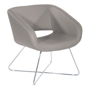 Faux Leather Lounge Chair - Grey