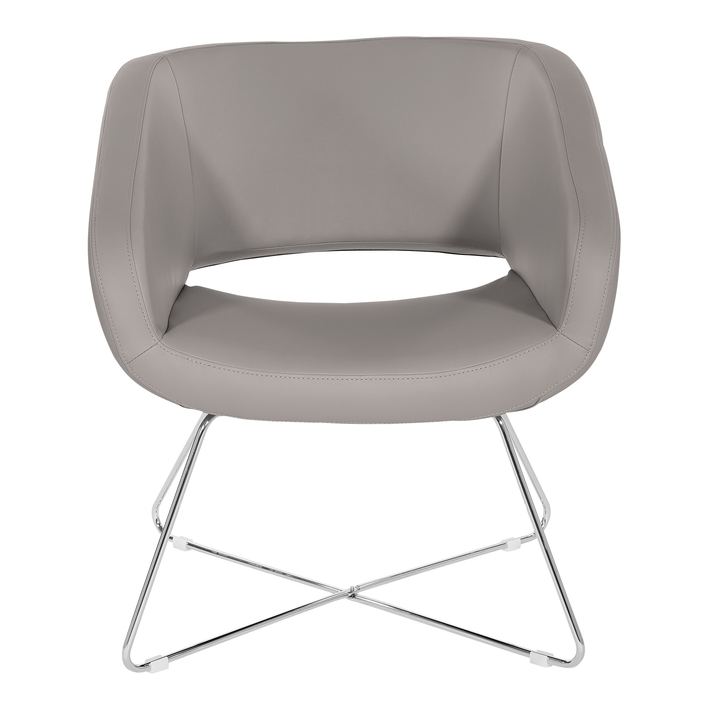 Faux Leather Lounge Chair - Grey