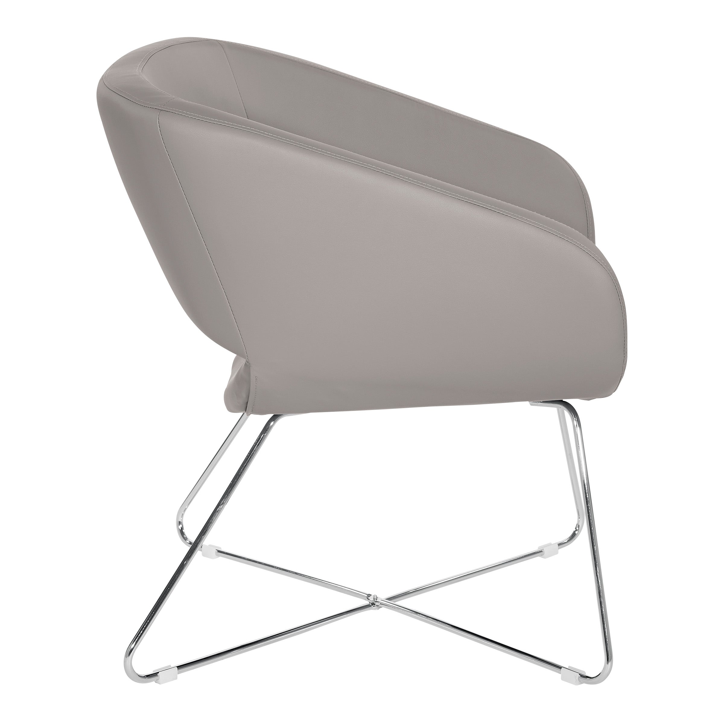 Faux Leather Lounge Chair - Grey