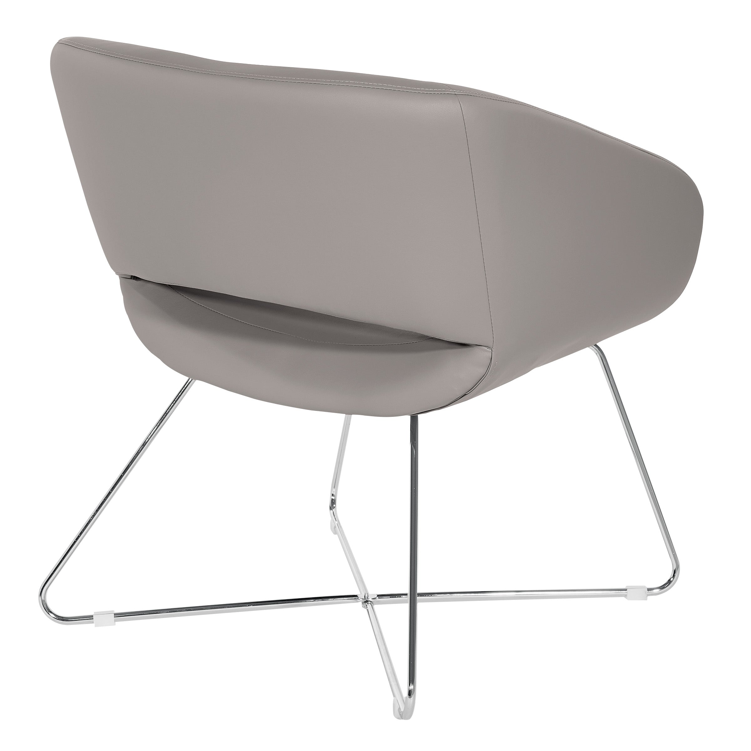 Faux Leather Lounge Chair - Grey