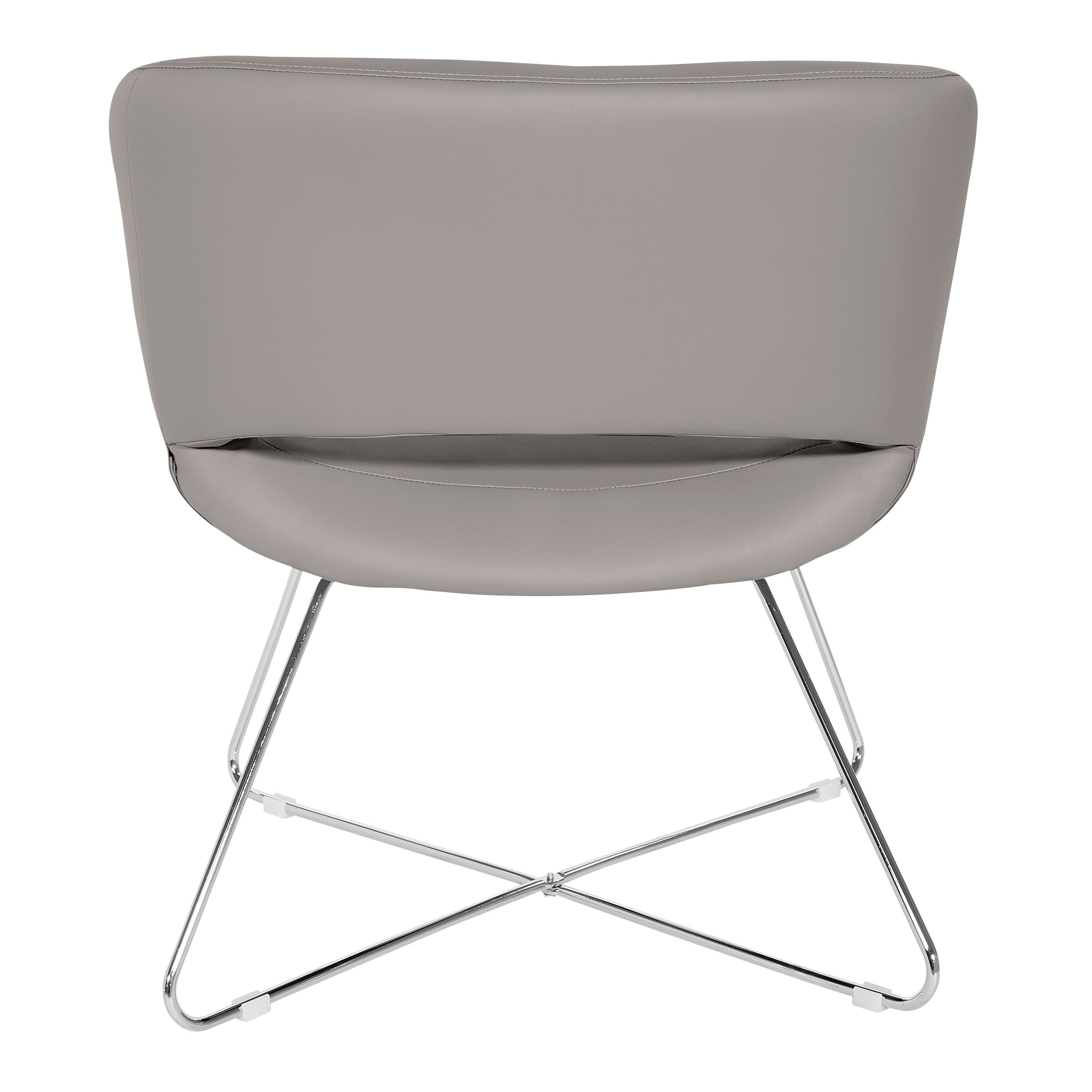 Faux Leather Lounge Chair - Grey