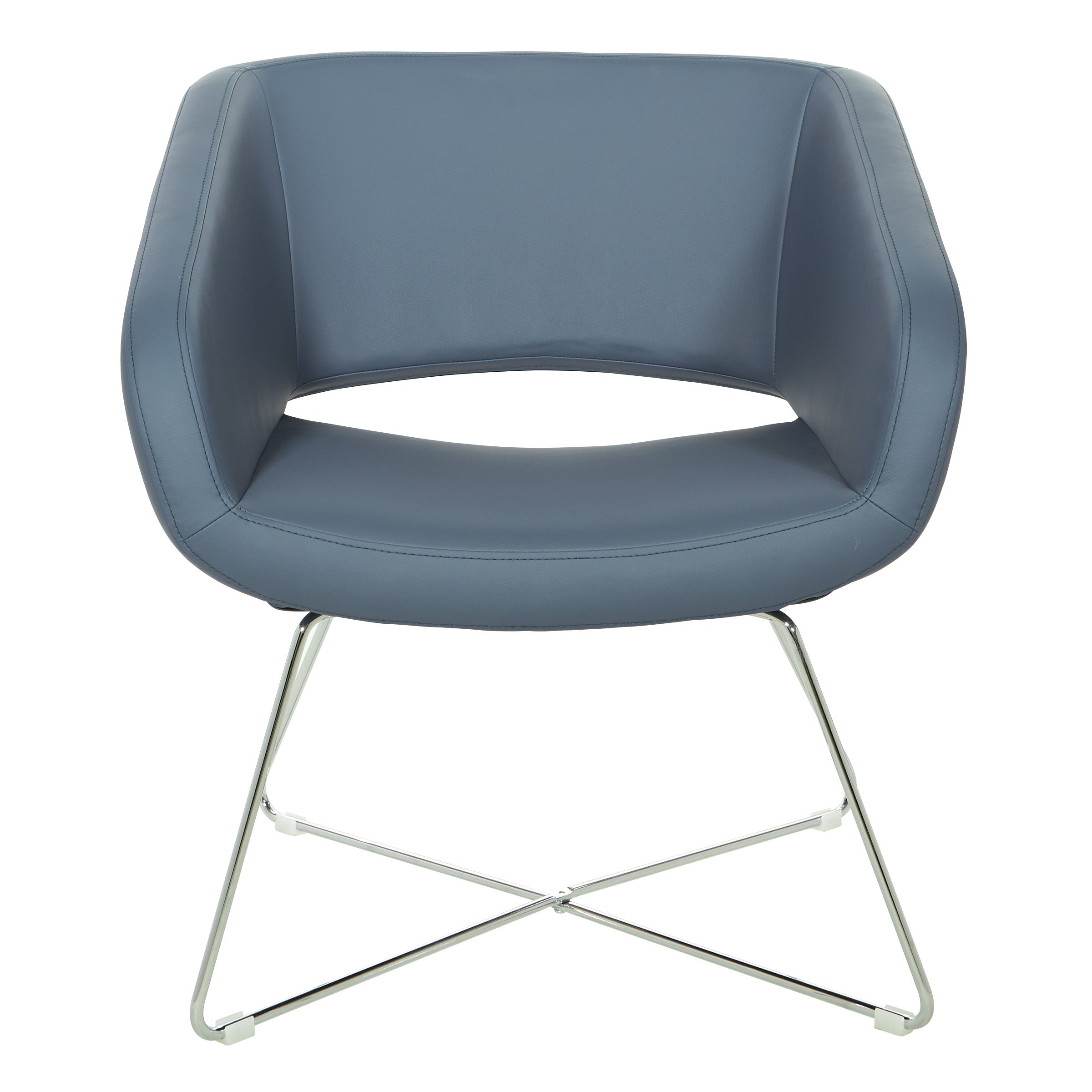 Faux Leather Lounge Chair - Blue