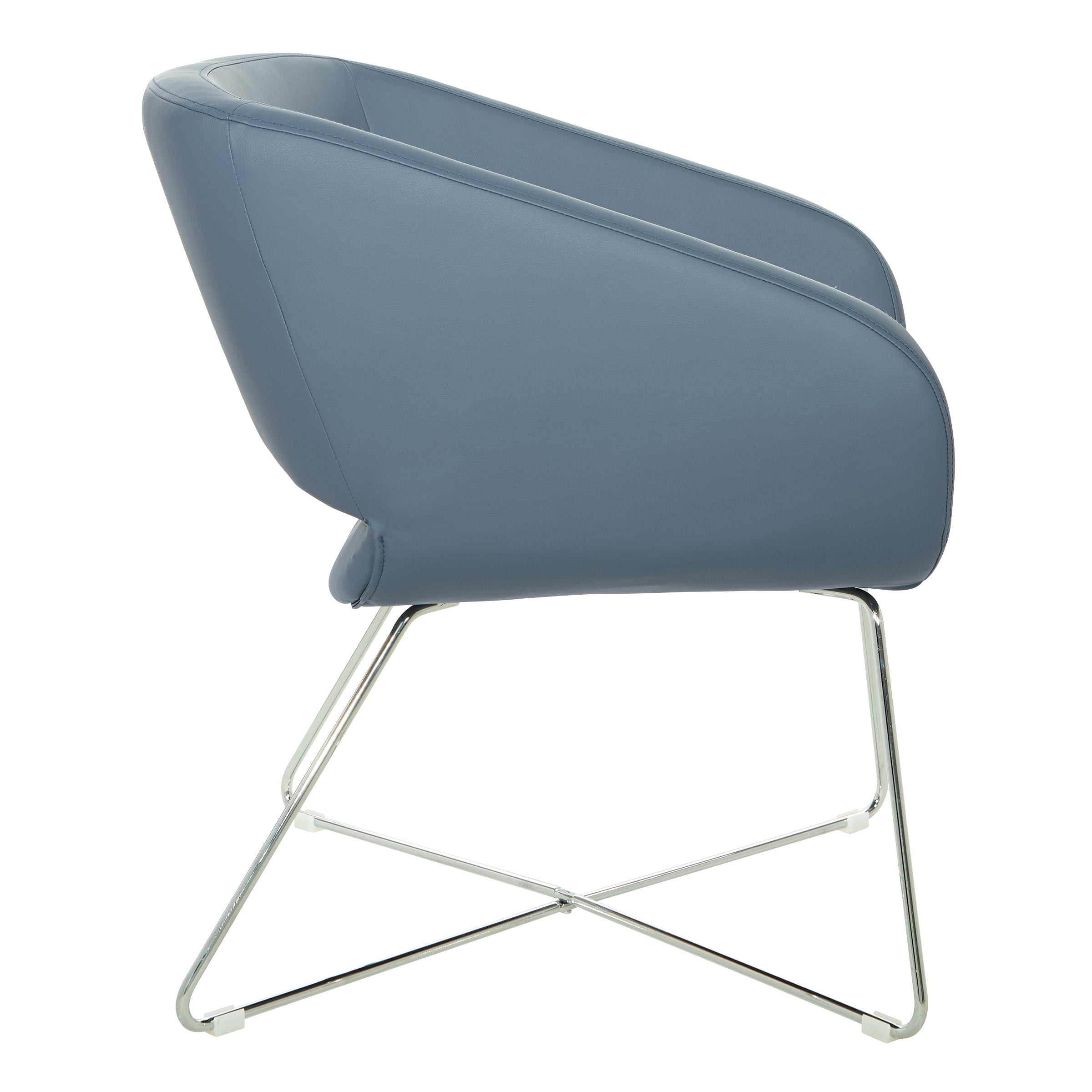 Faux Leather Lounge Chair - Blue