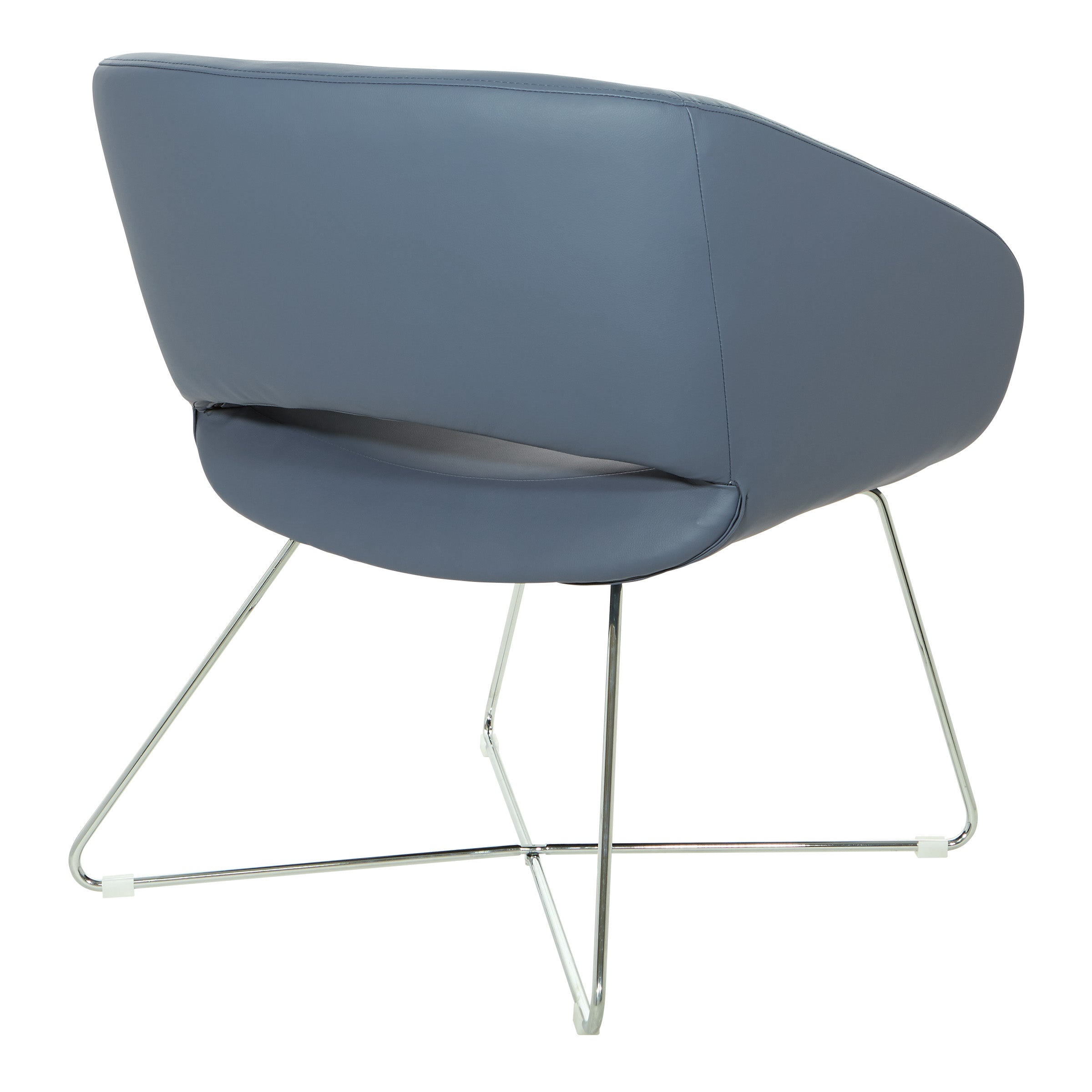 Faux Leather Lounge Chair - Blue