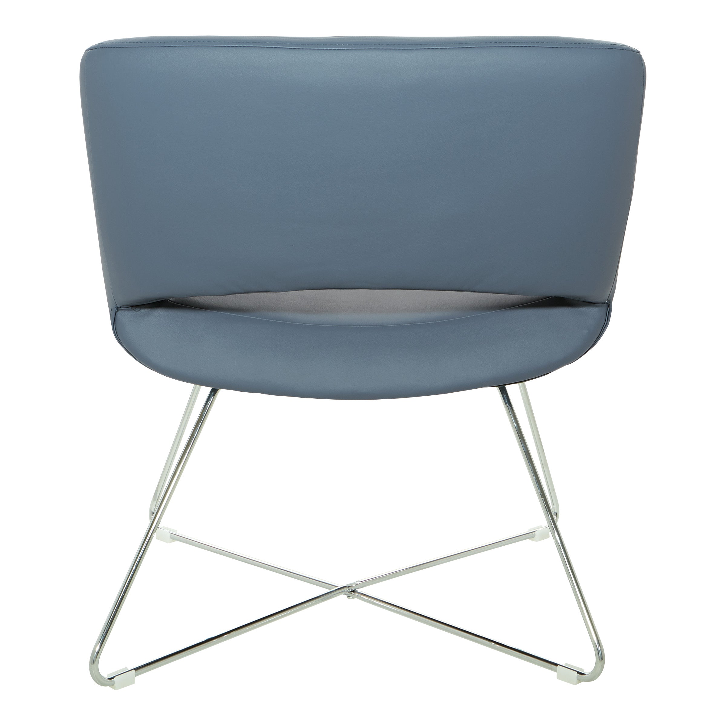 Faux Leather Lounge Chair - Blue