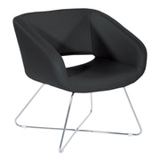 Faux Leather Lounge Chair - Black