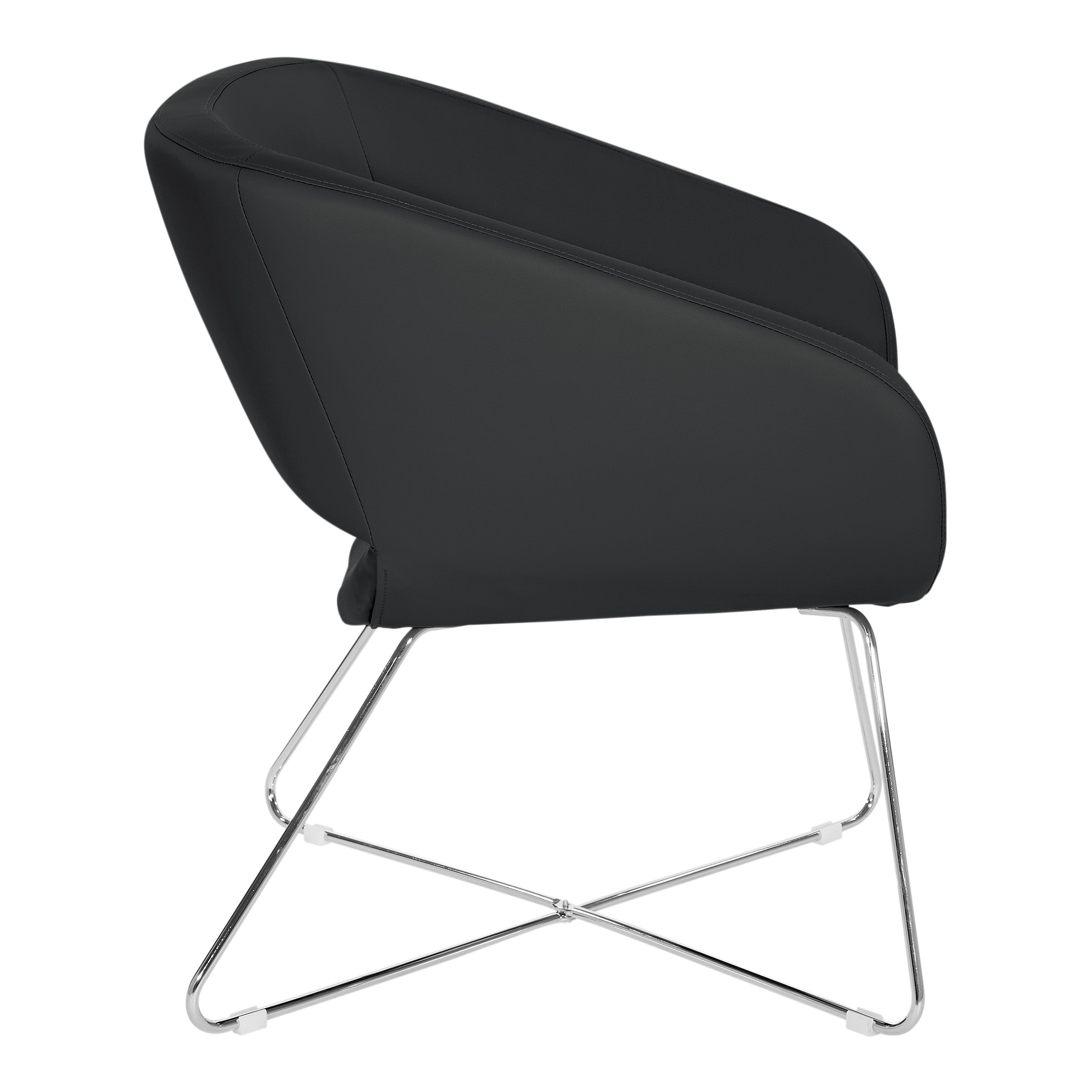 Faux Leather Lounge Chair - Black