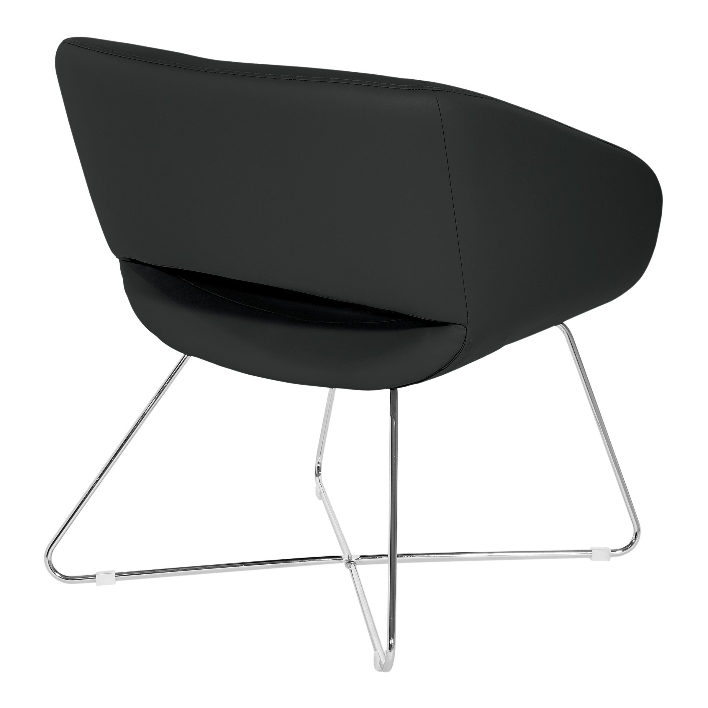 Faux Leather Lounge Chair - Black