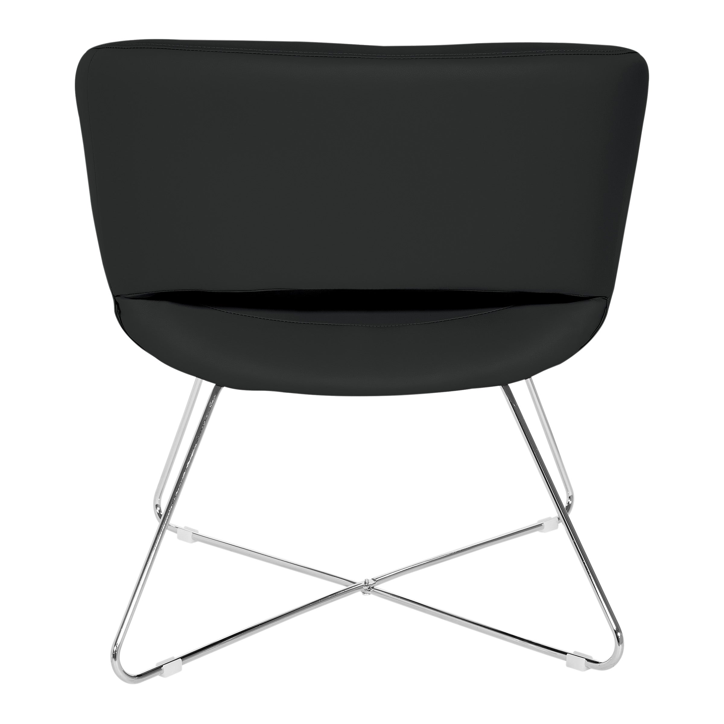 Faux Leather Lounge Chair - Black