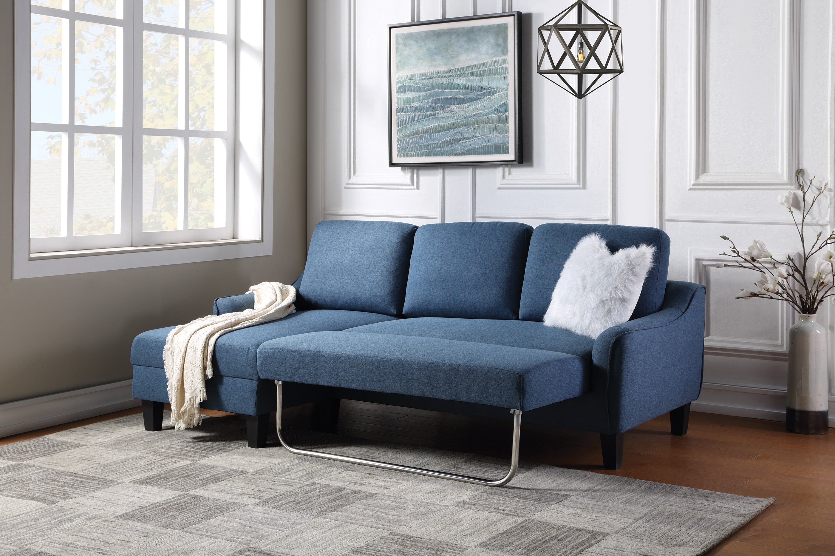 Lester Chaise Sofa - Blue