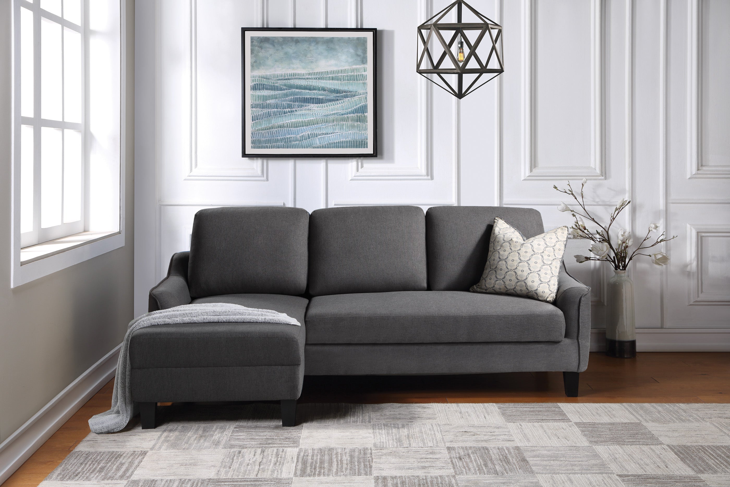 Lester Chaise Sofa - Grey