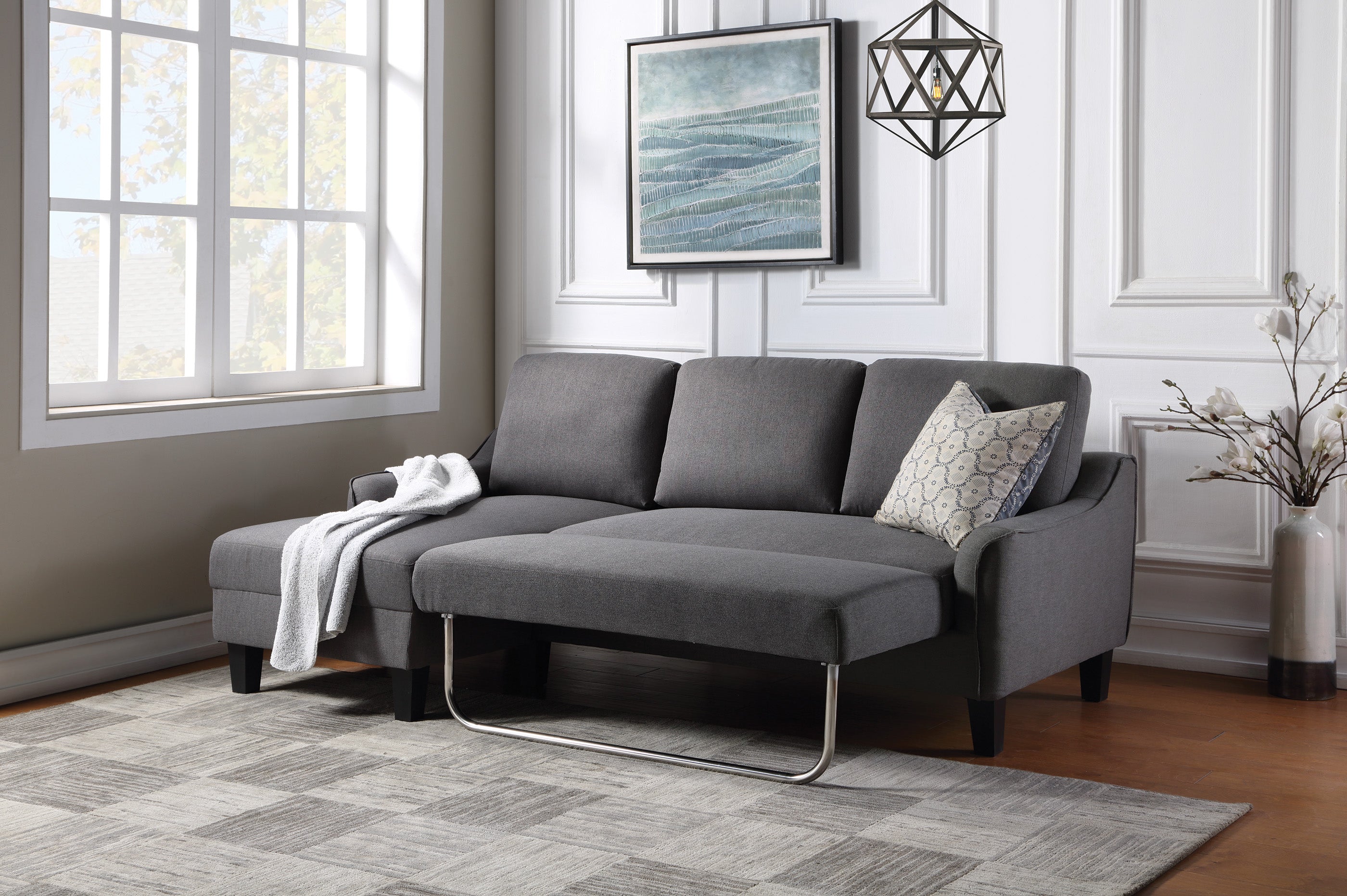 Lester Chaise Sofa - Grey