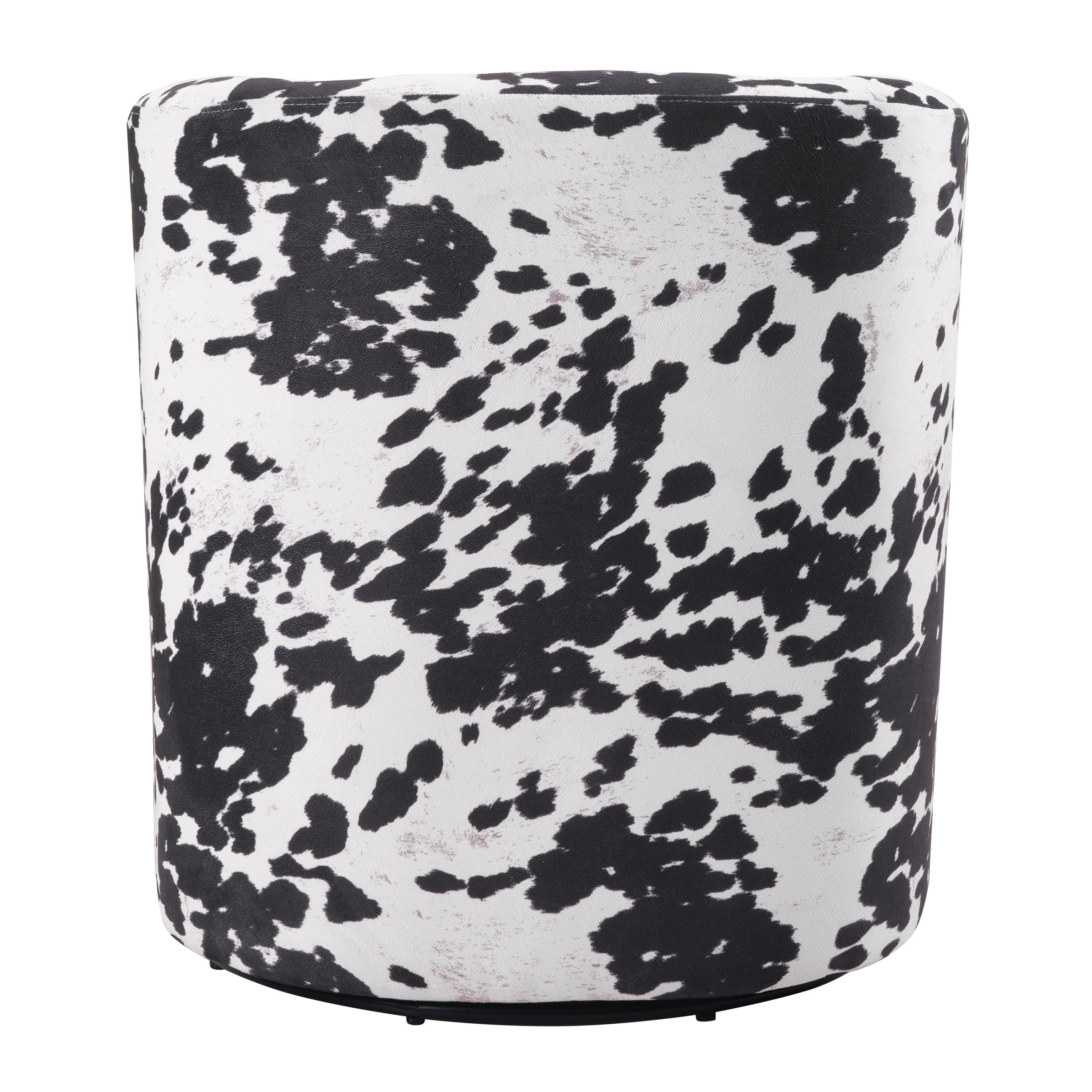 Lucia Swivel Chair - Black Cow