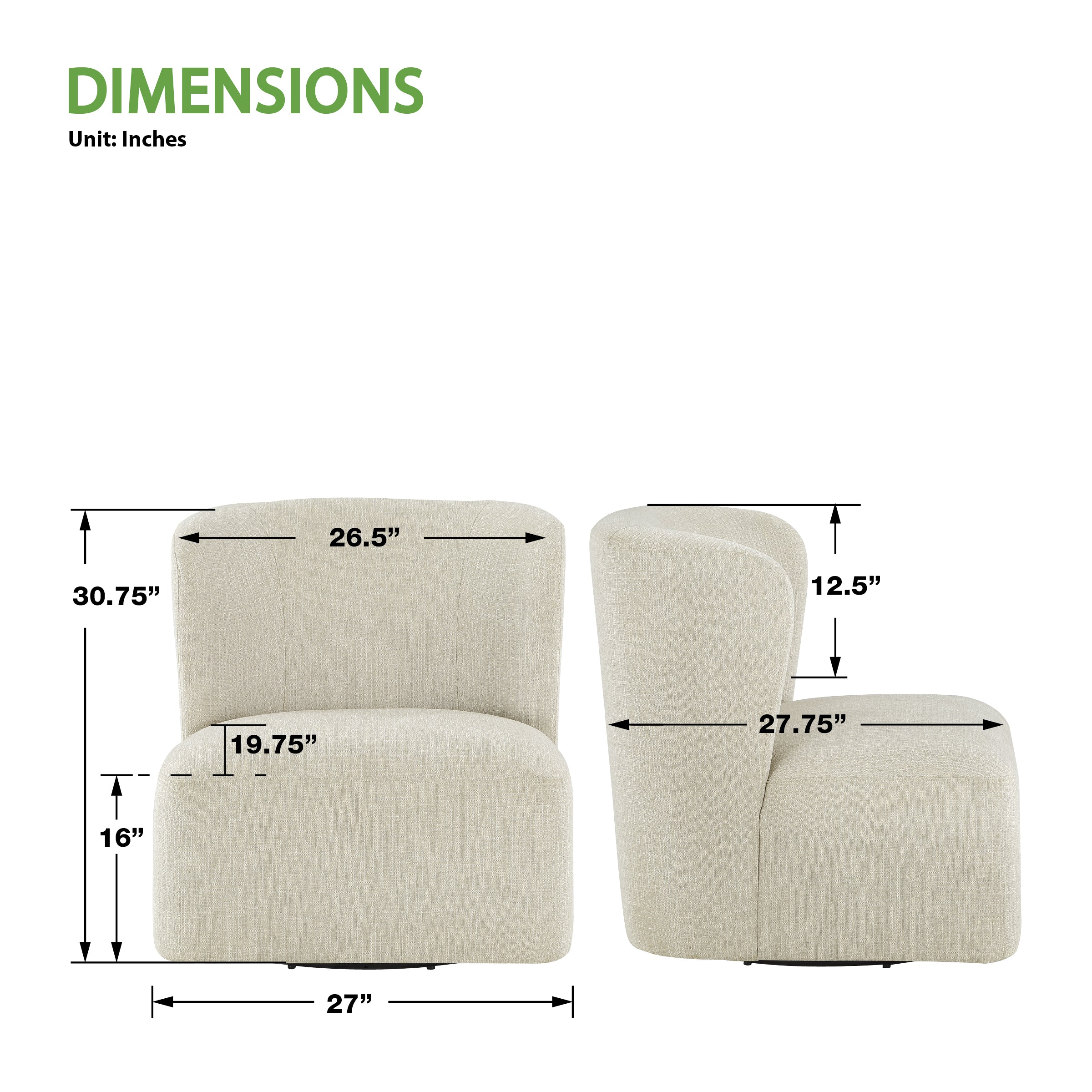 Lucia Swivel Chair - Linen
