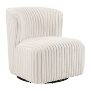 Lucia Swivel Chair - White Cord Fur